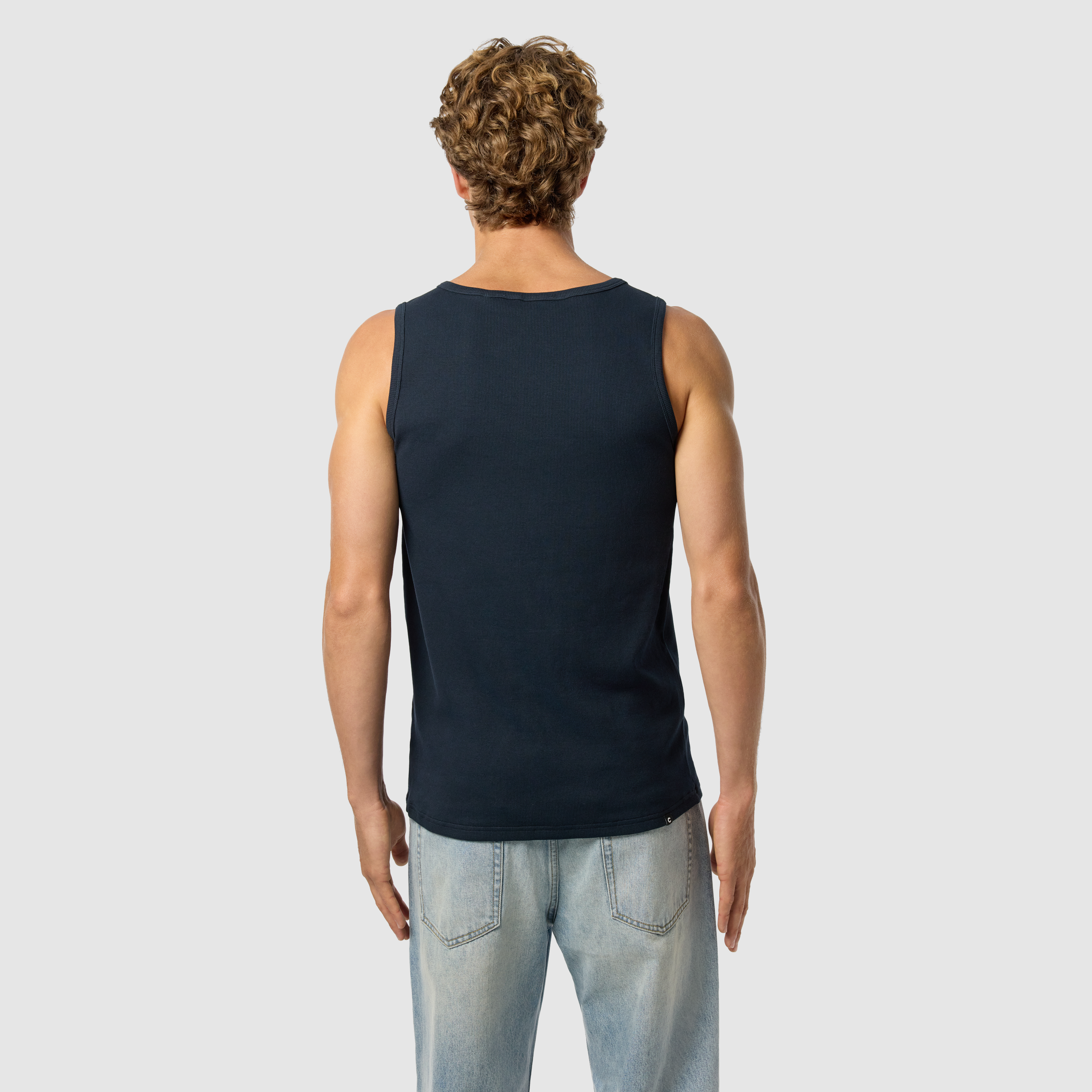 Navy Rib Singlet