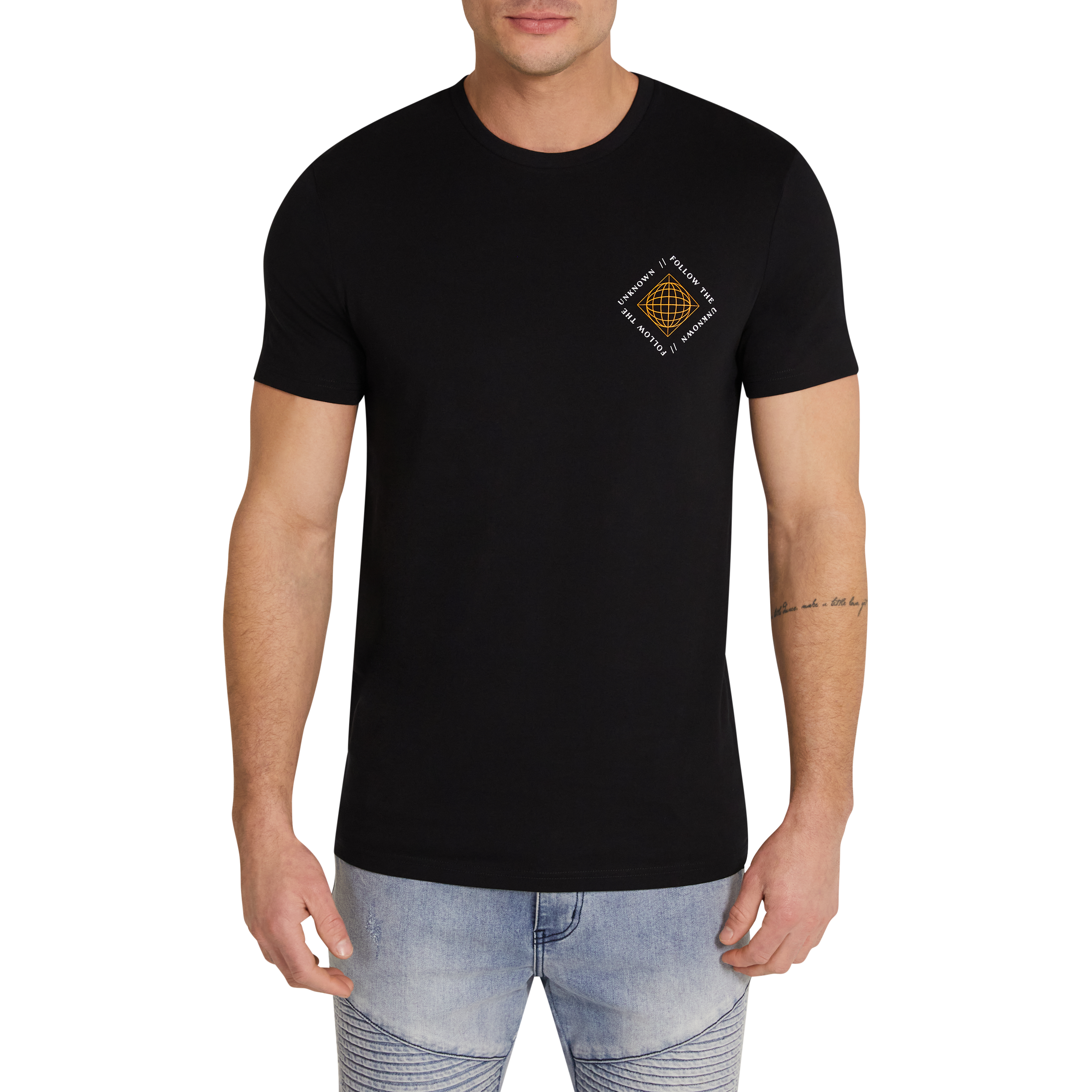 Black Putney Longline Crew Neck Tee