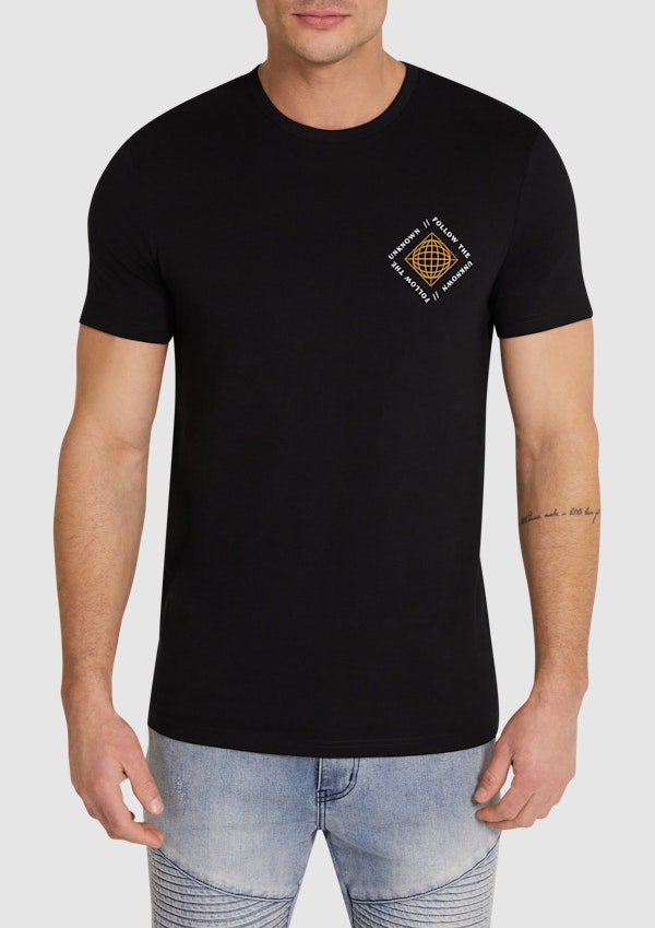 Black Putney Longline Crew Neck Tee