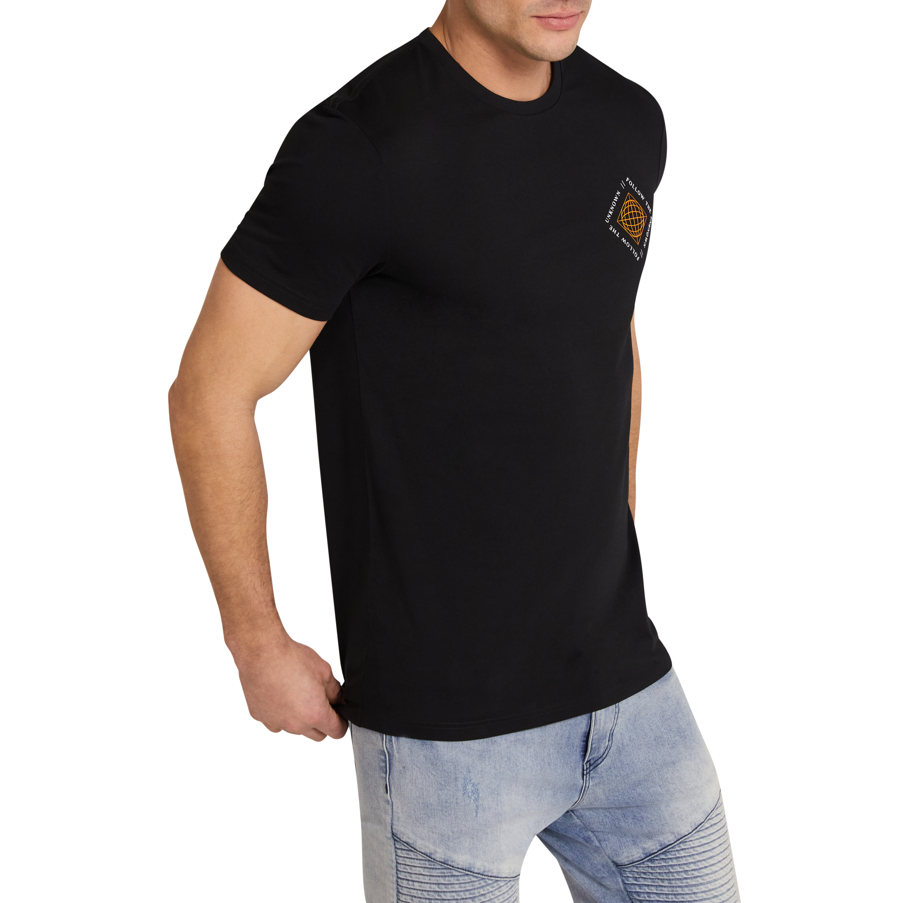 Black Putney Longline Crew Neck Tee