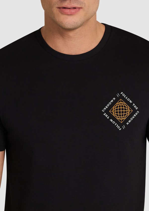 Black Putney Longline Crew Neck Tee