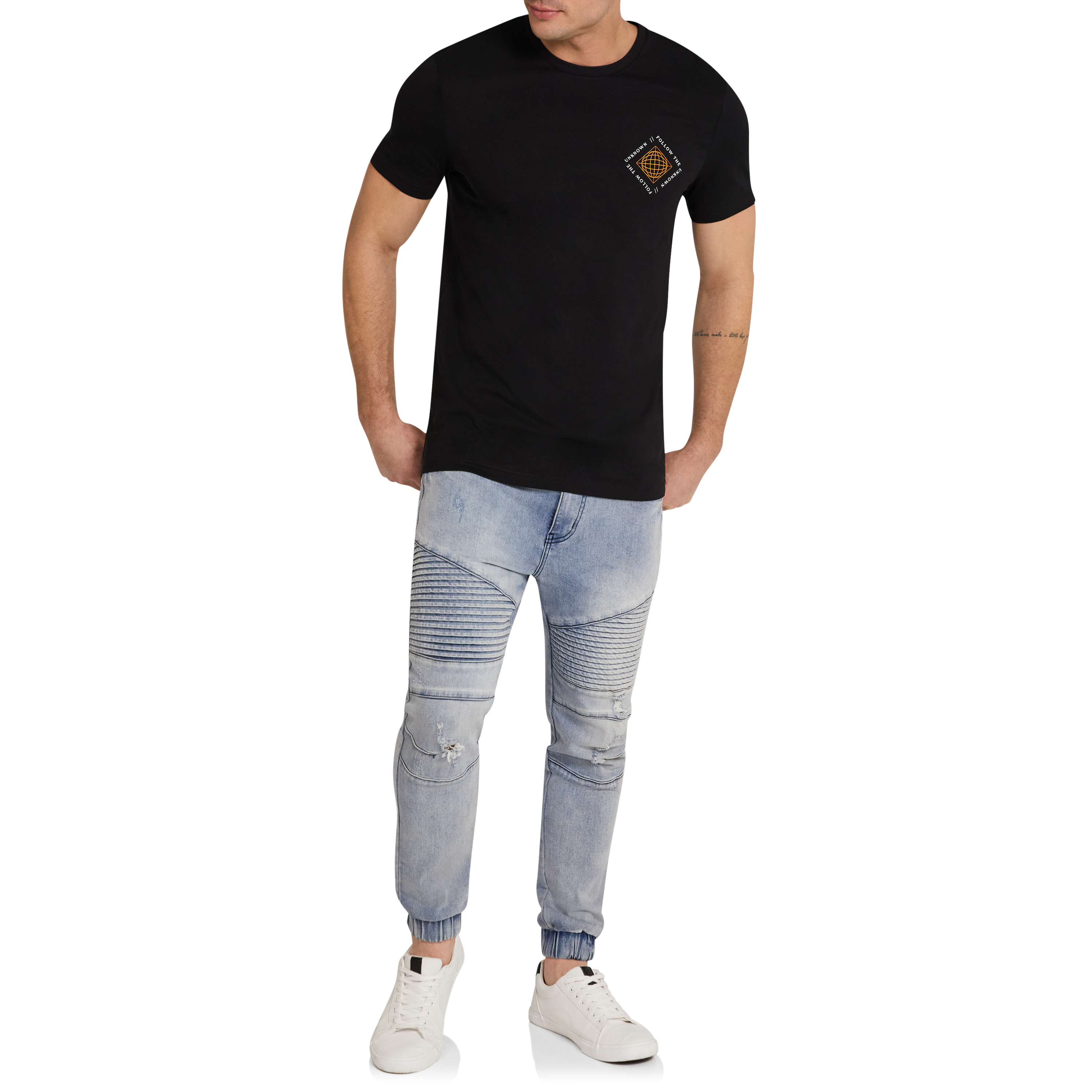 Black Putney Longline Crew Neck Tee