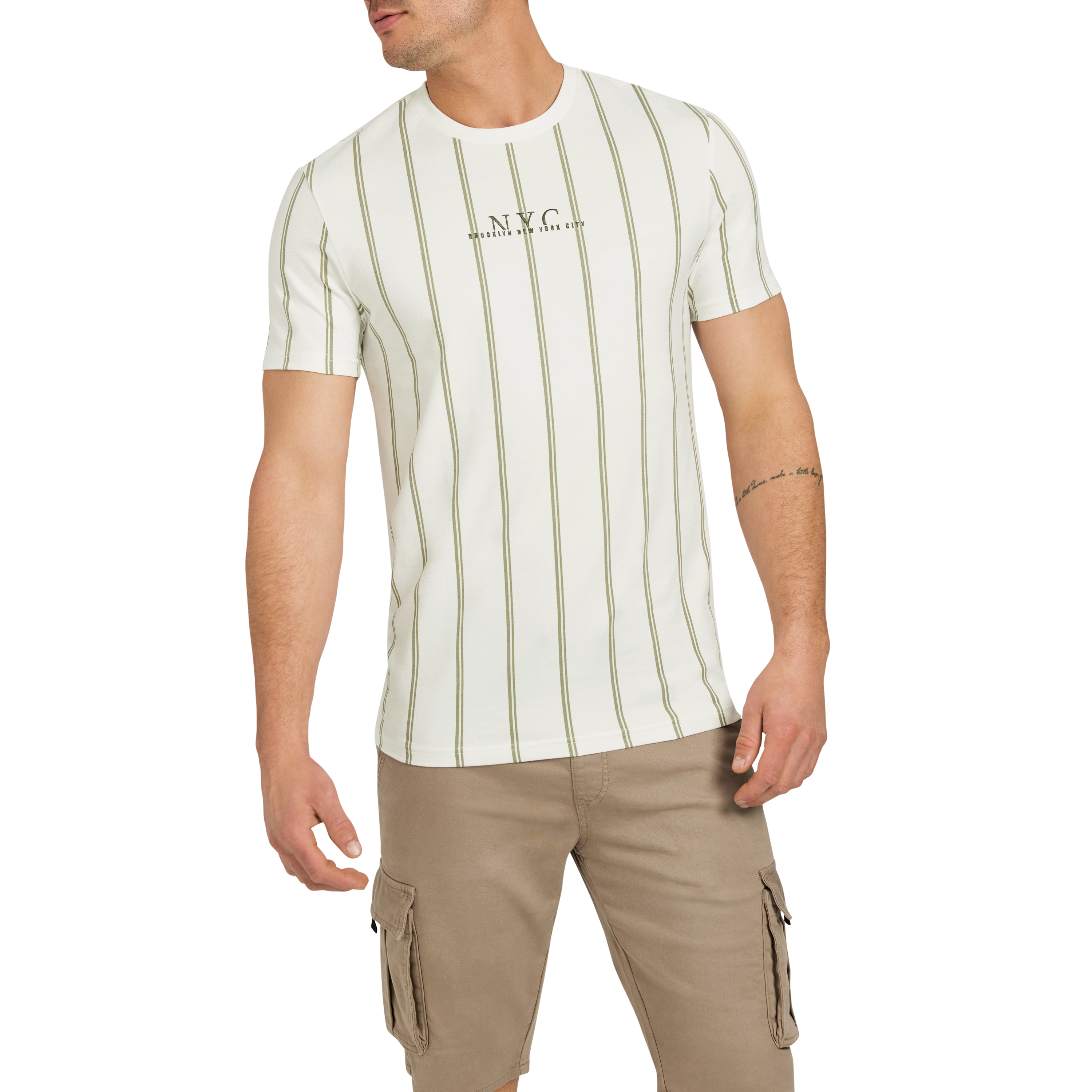 Drake Stripe Crew Neck Tee