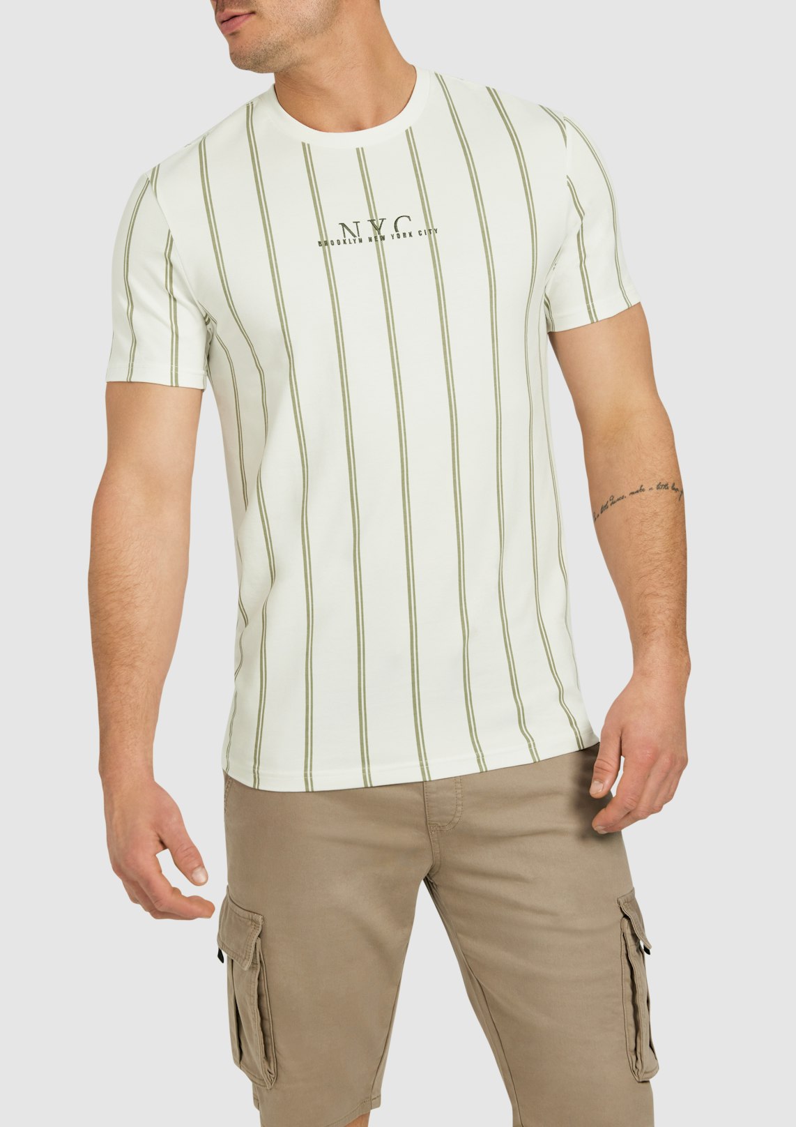 Drake Stripe Crew Neck Tee