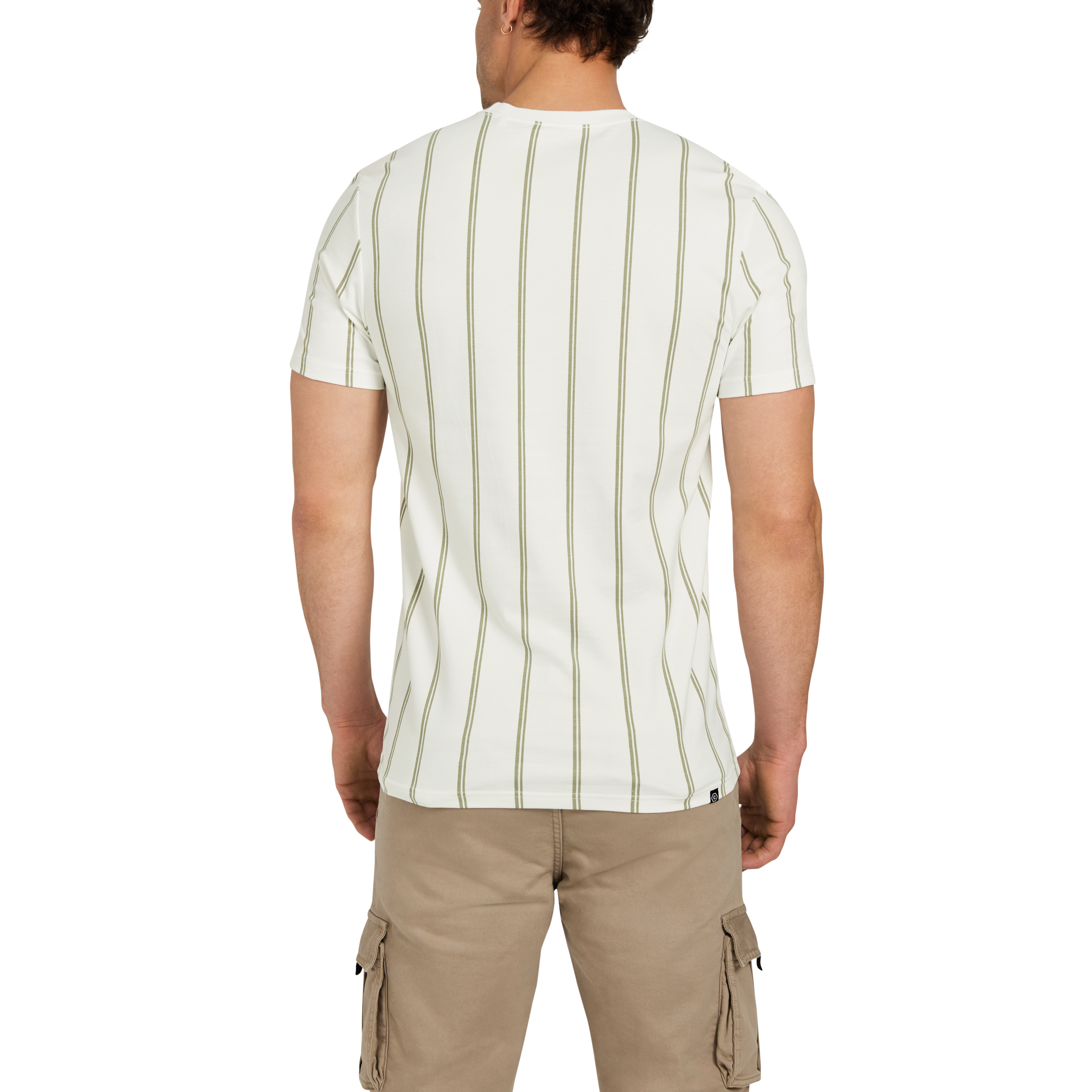 White Drake Stripe Crew Neck Tee