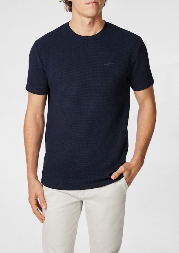 Navy Hardy Crew Neck Tee