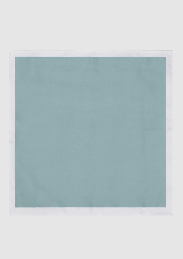 Sage Green Border Pocket Square