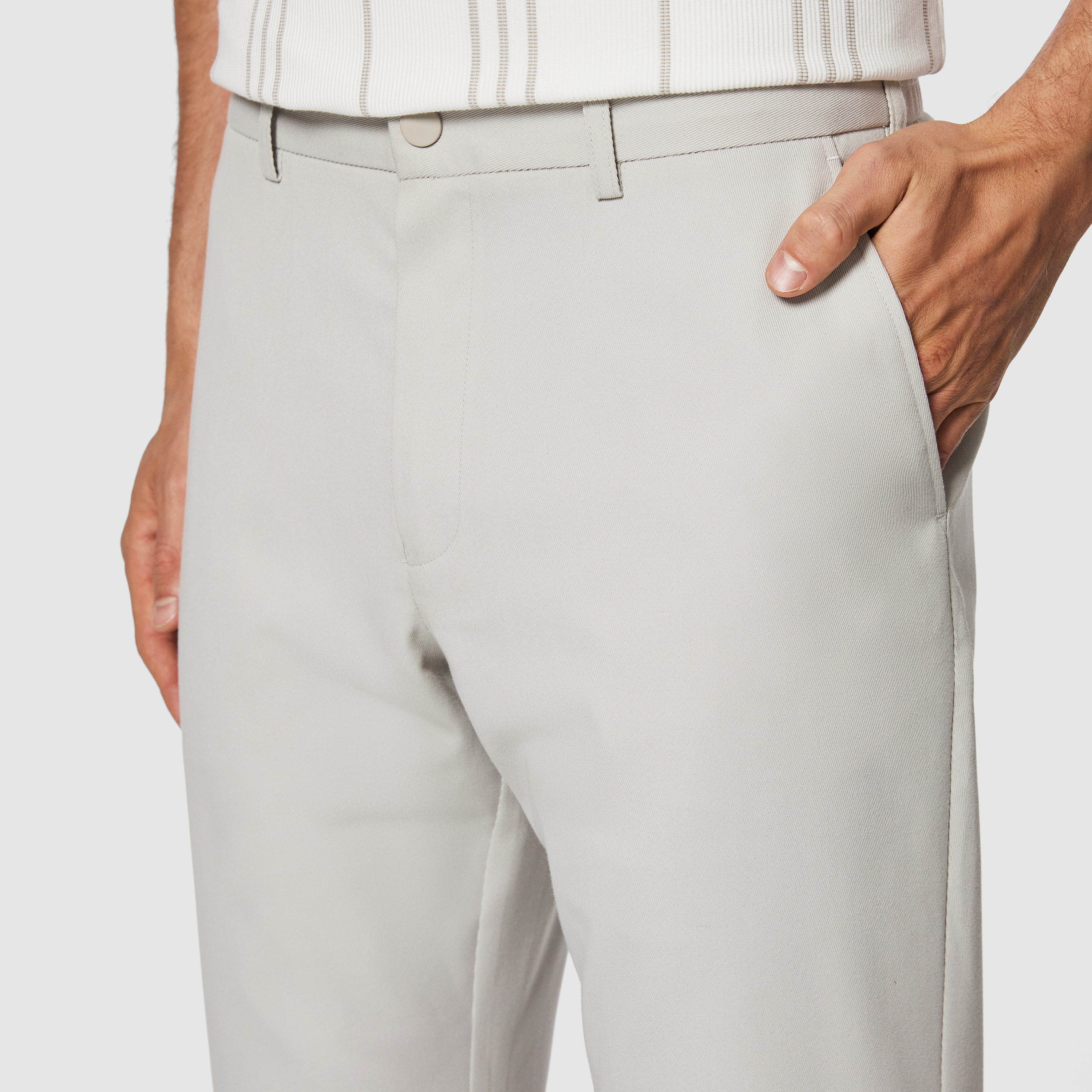 Ice Grey Brandon Tapered Stretch Chino