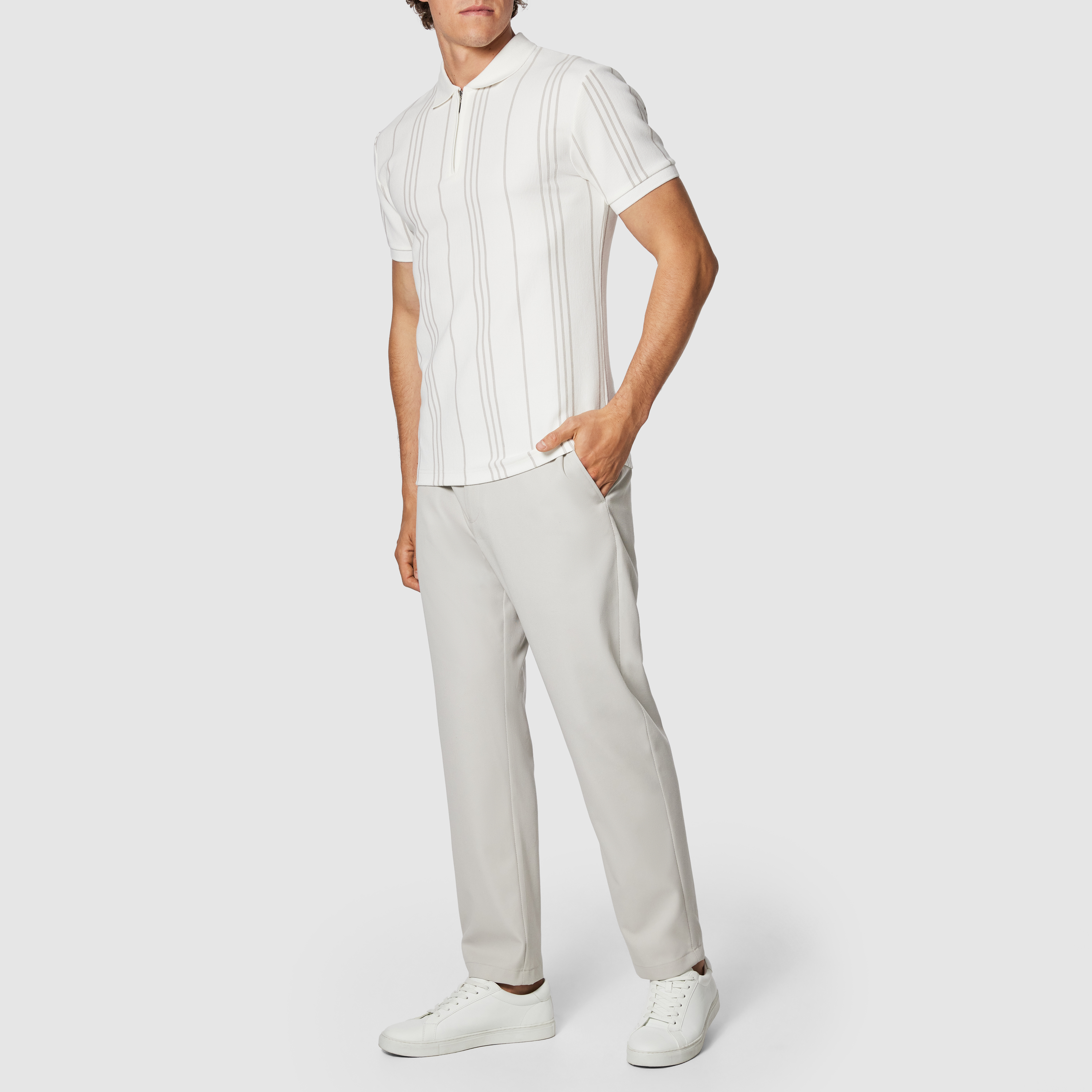 Ice Grey Brandon Tapered Stretch Chino