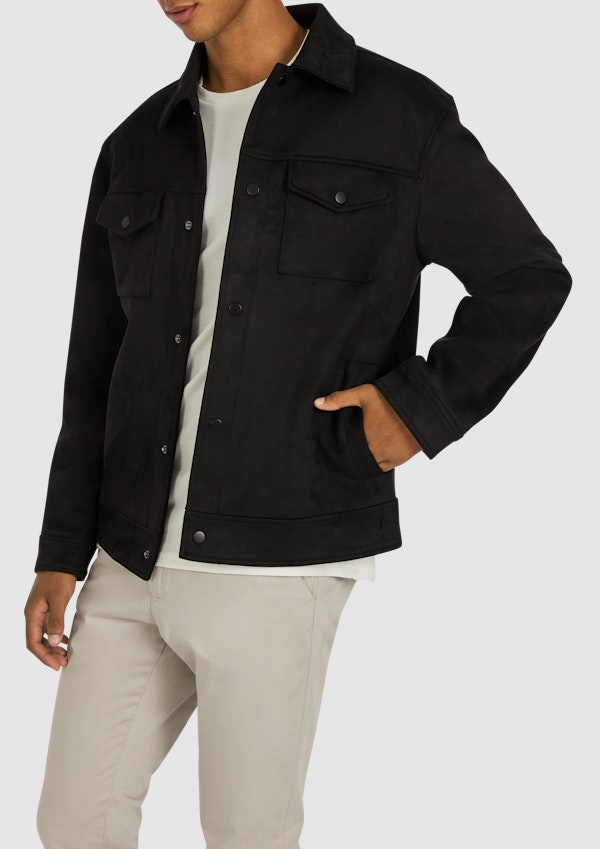 Black Vienna Faux Suede Jacket