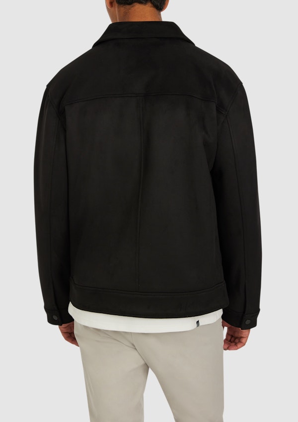 Black Vienna Faux Suede Jacket
