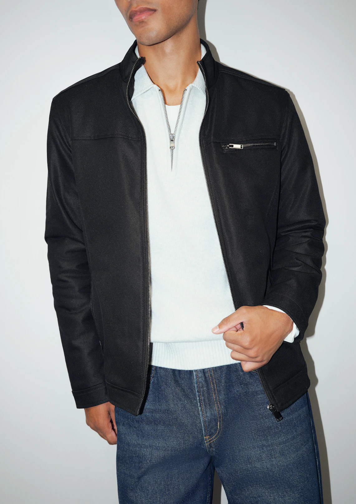 Black Patrol Zip Thru Jacket