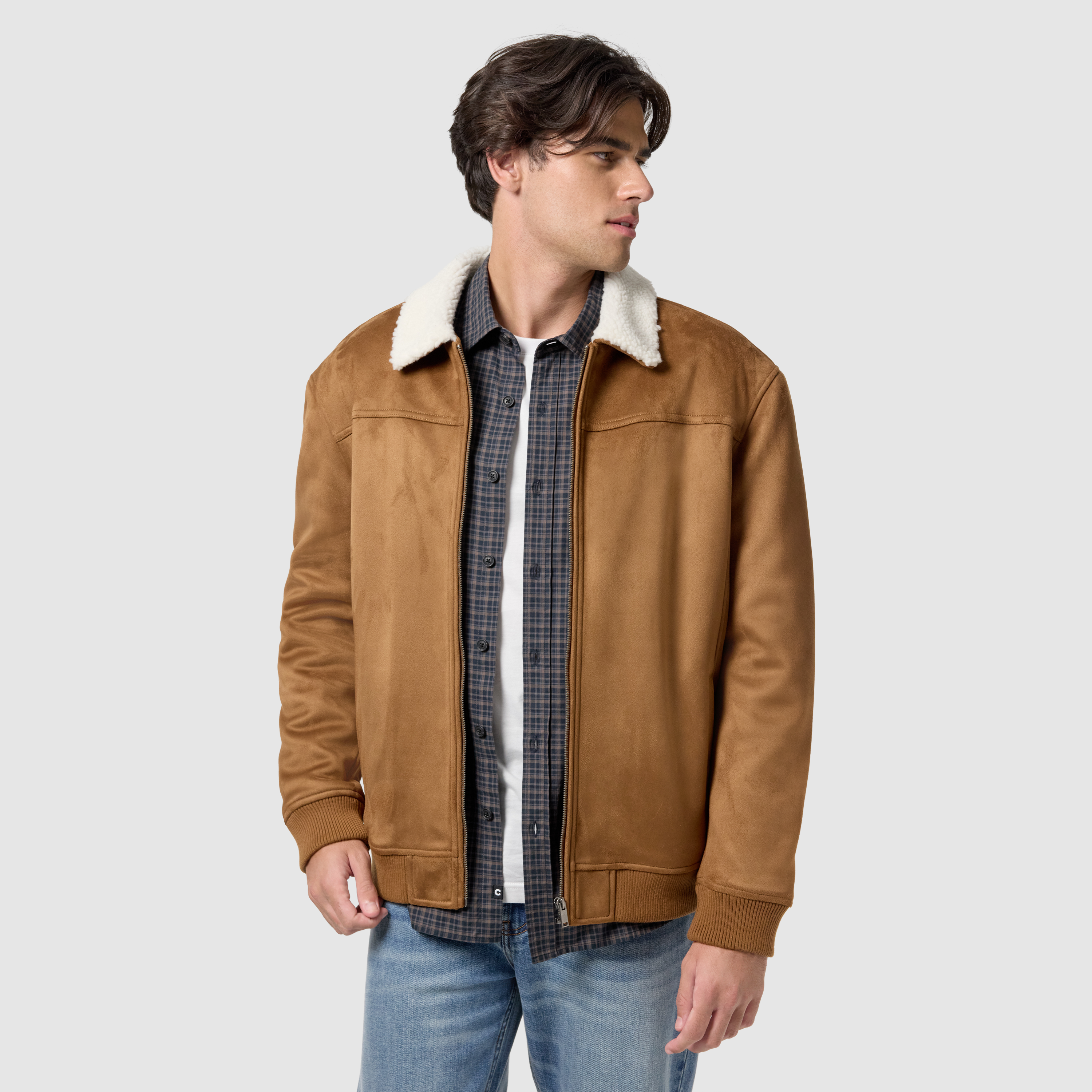 Tan Strand Borg Lined Jacket