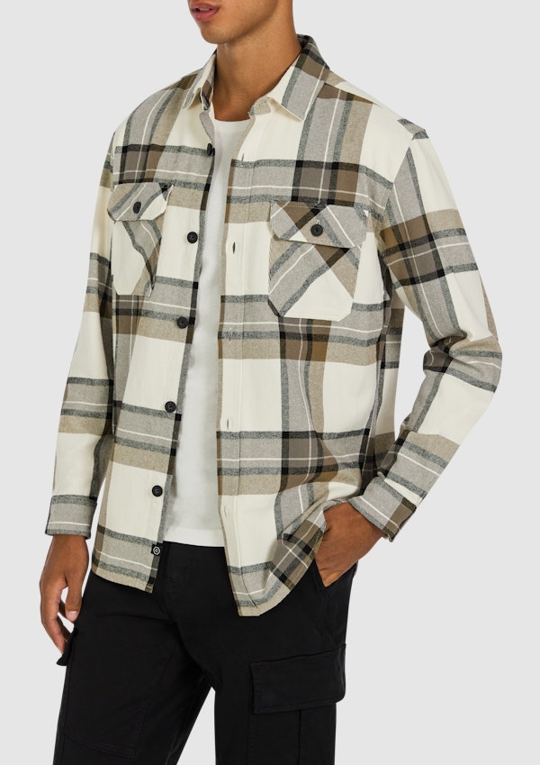 Stone Midway Check Overshirt