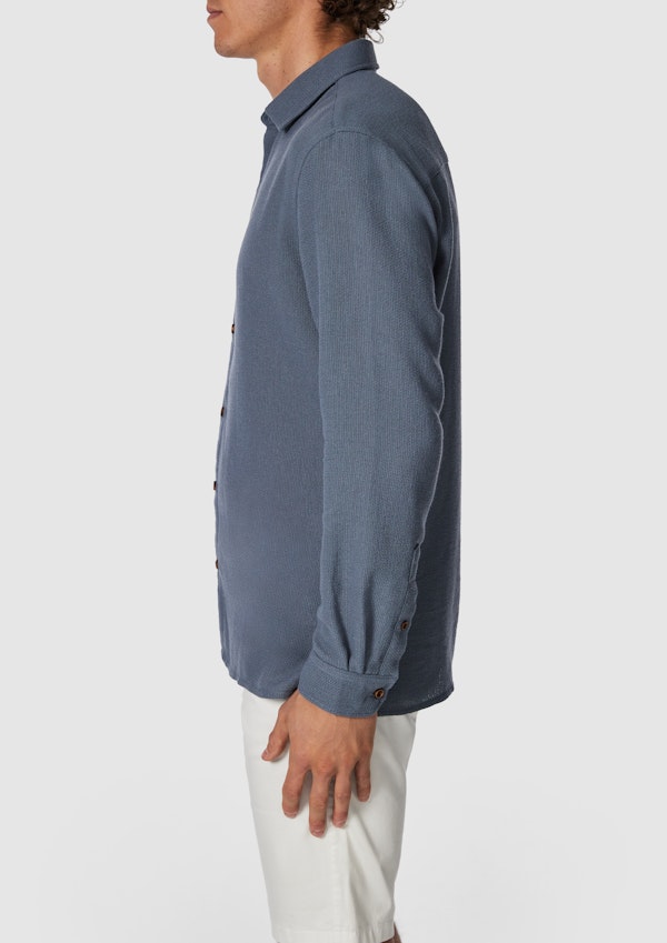 Blue Sekope Textured Casual Shirt