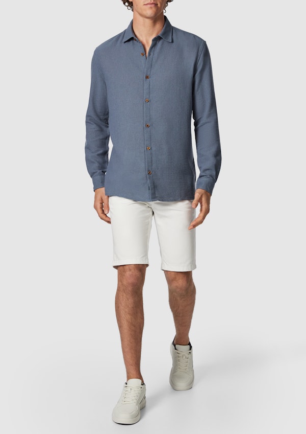 Blue Sekope Textured Casual Shirt