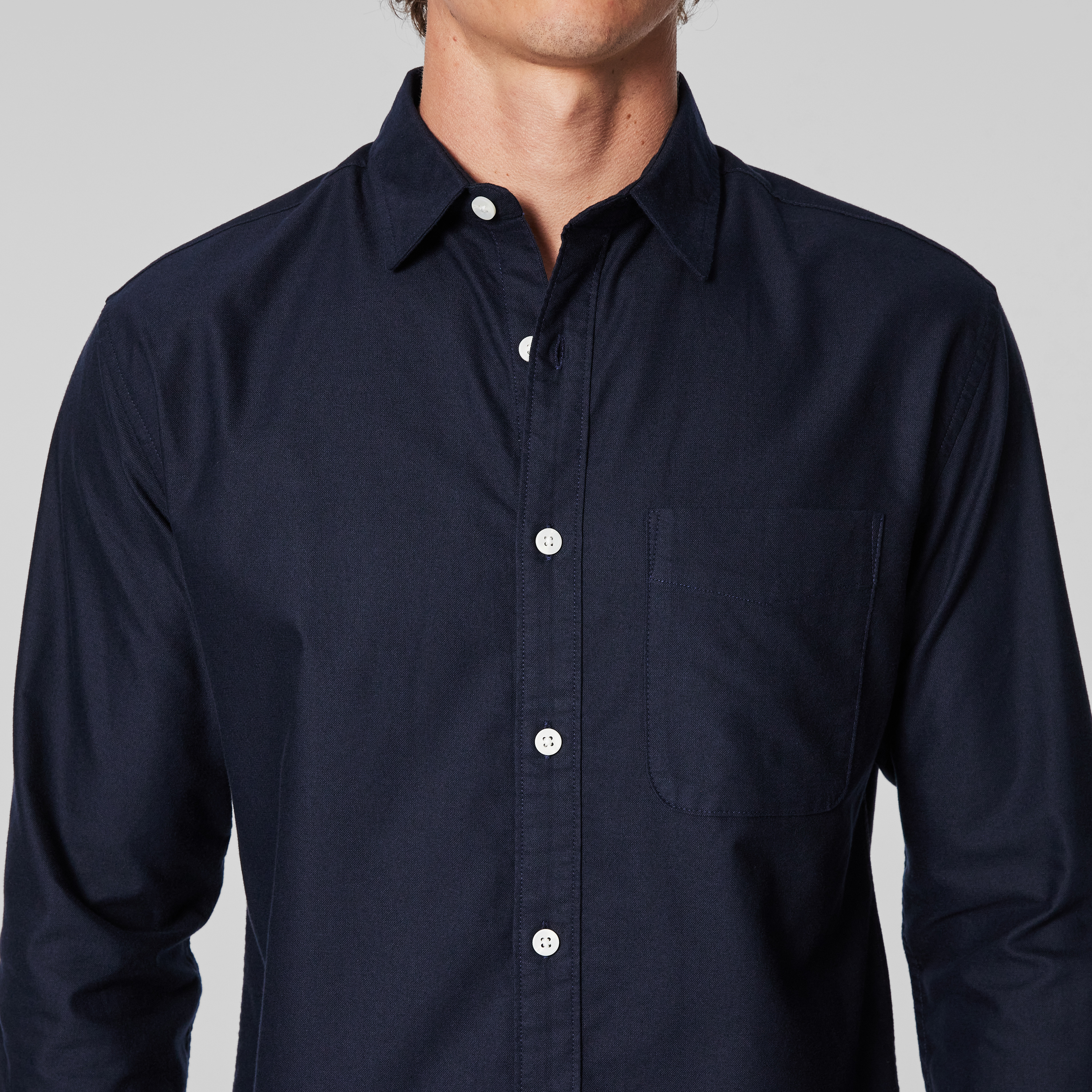 Navy Chapman Classic Stretch Oxford Shirt