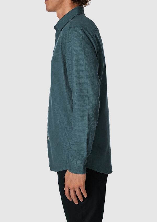 Petrol Blue Florida Slim Casual Shirt