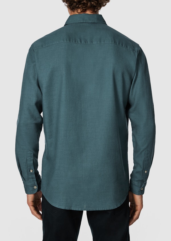 Petrol Blue Florida Slim Casual Shirt