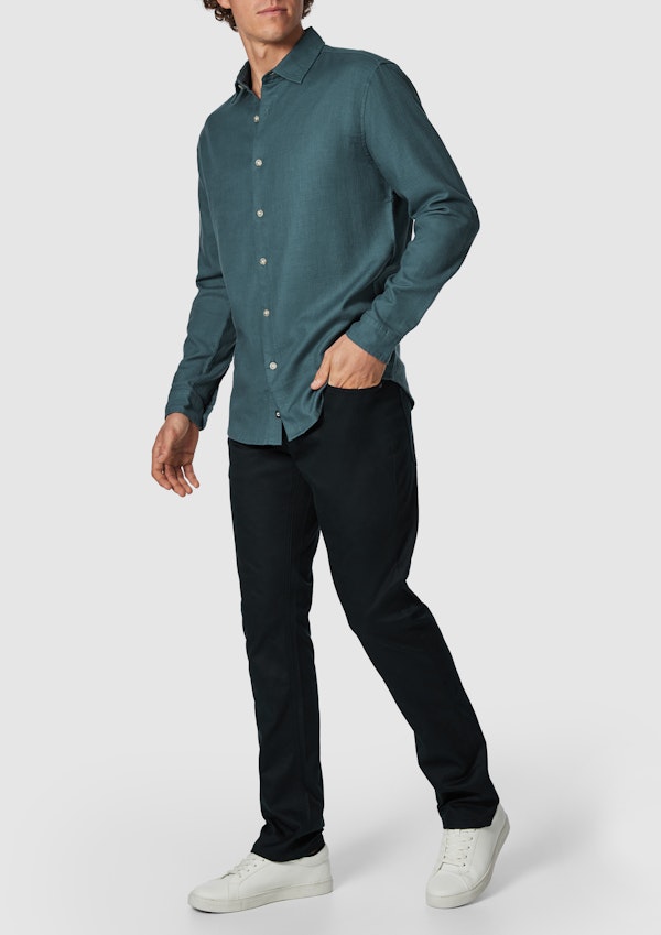 Petrol Blue Florida Slim Casual Shirt
