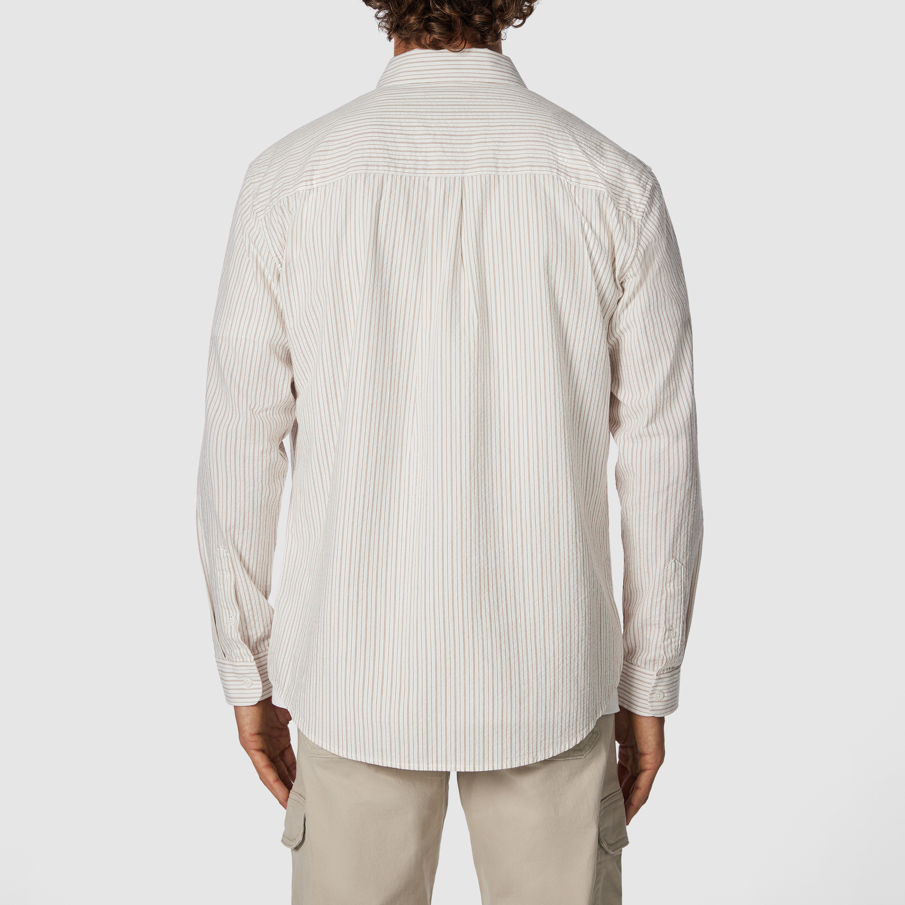 Sand Dan Textured Stripe Casual Shirt