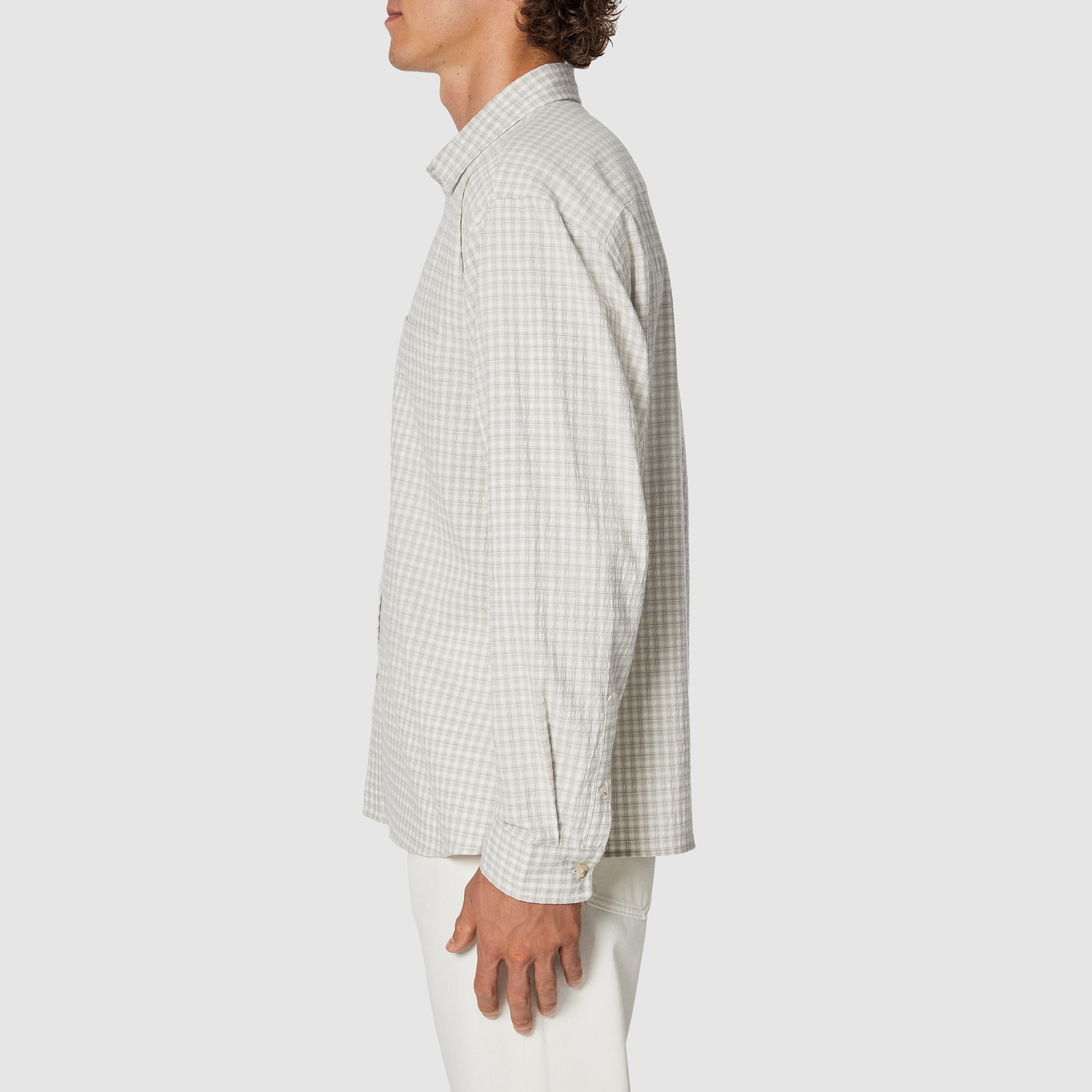 Khaki Green Doug Textured Check Shirt