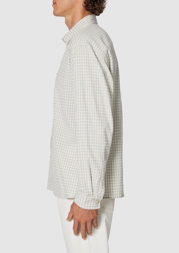 Khaki Green Doug Textured Check Shirt