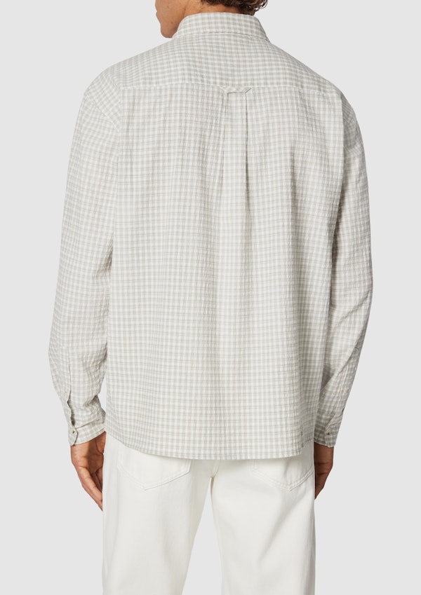 Khaki Green Doug Textured Check Shirt