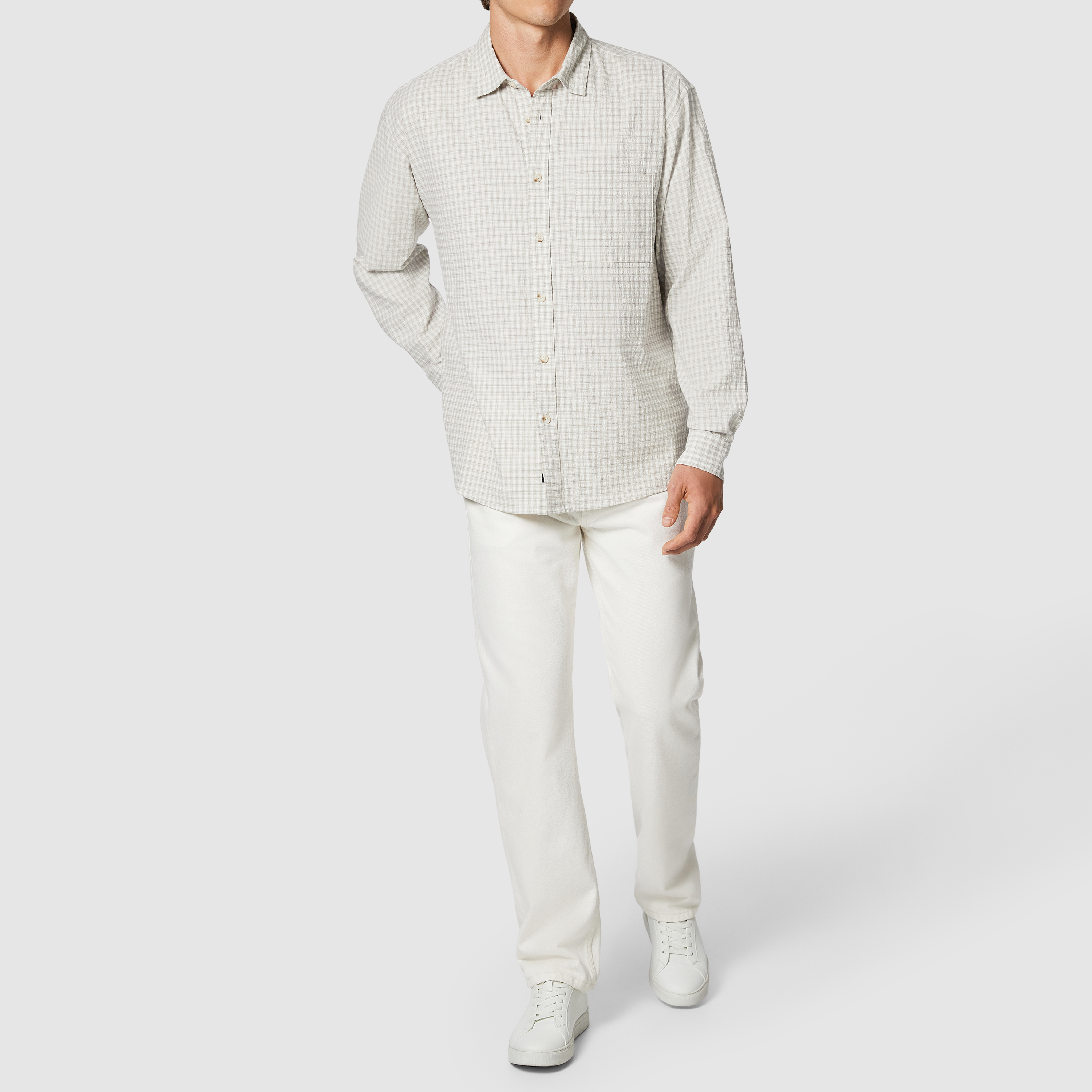 Khaki Green Doug Textured Check Shirt