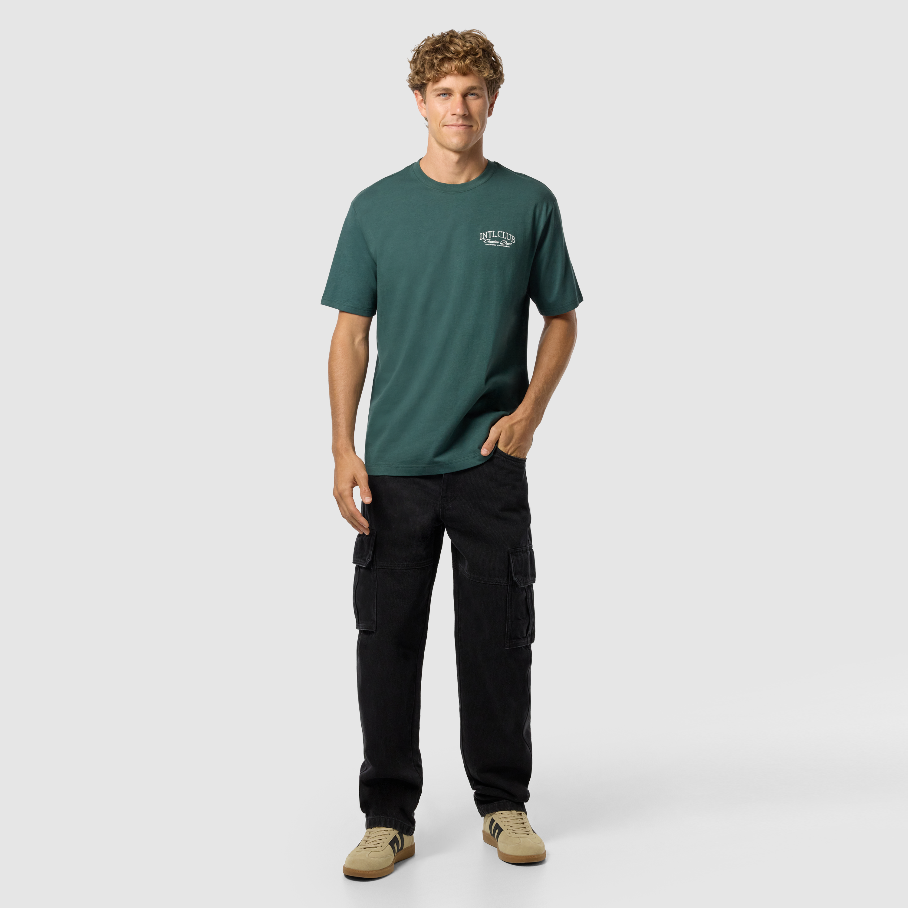 Washed Black Gabe Relaxed Denim Cargo Pant