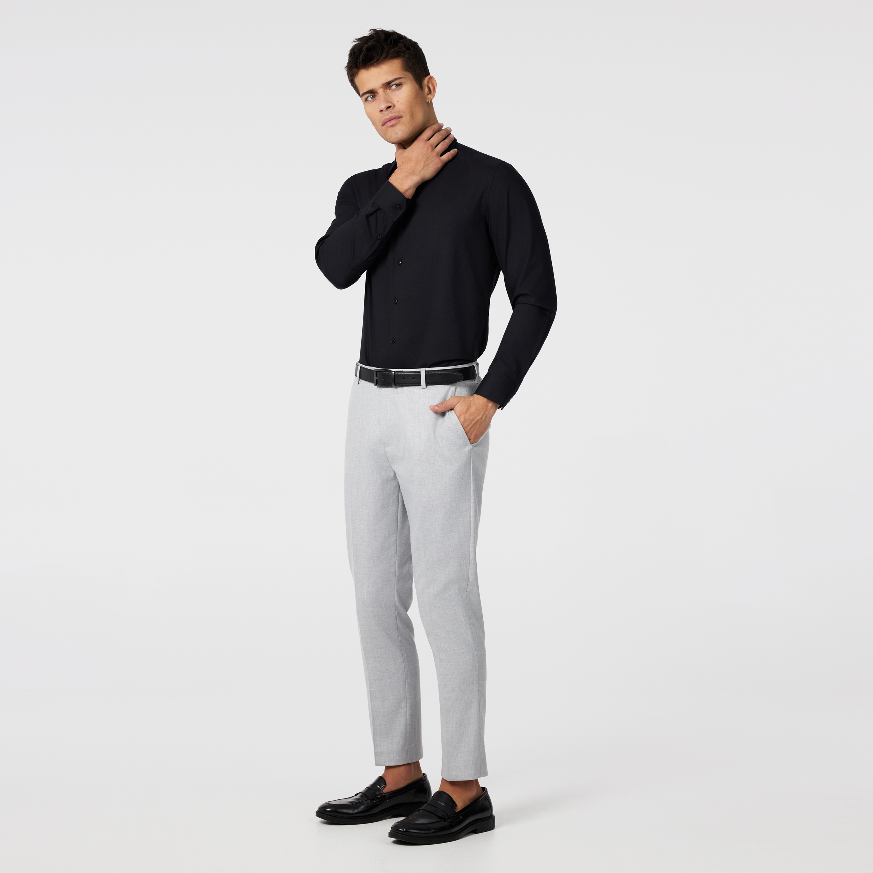 Light Grey Scotney Classic Stretch Dress Pant