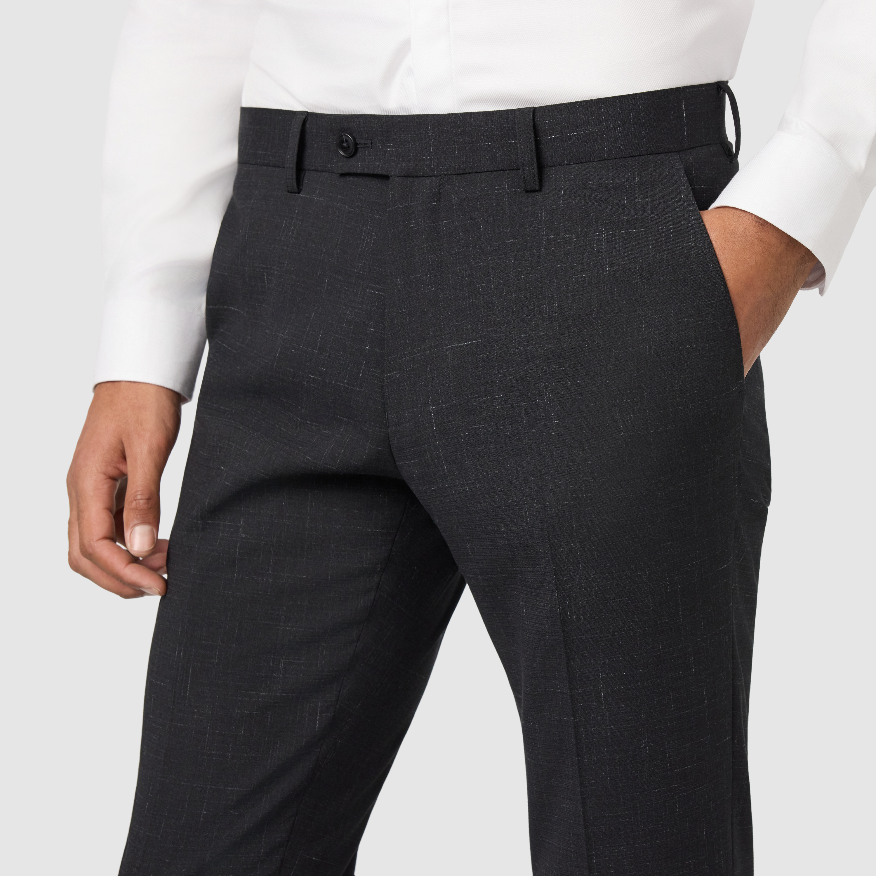 Black Cromwell Slim Textured Dress Pant