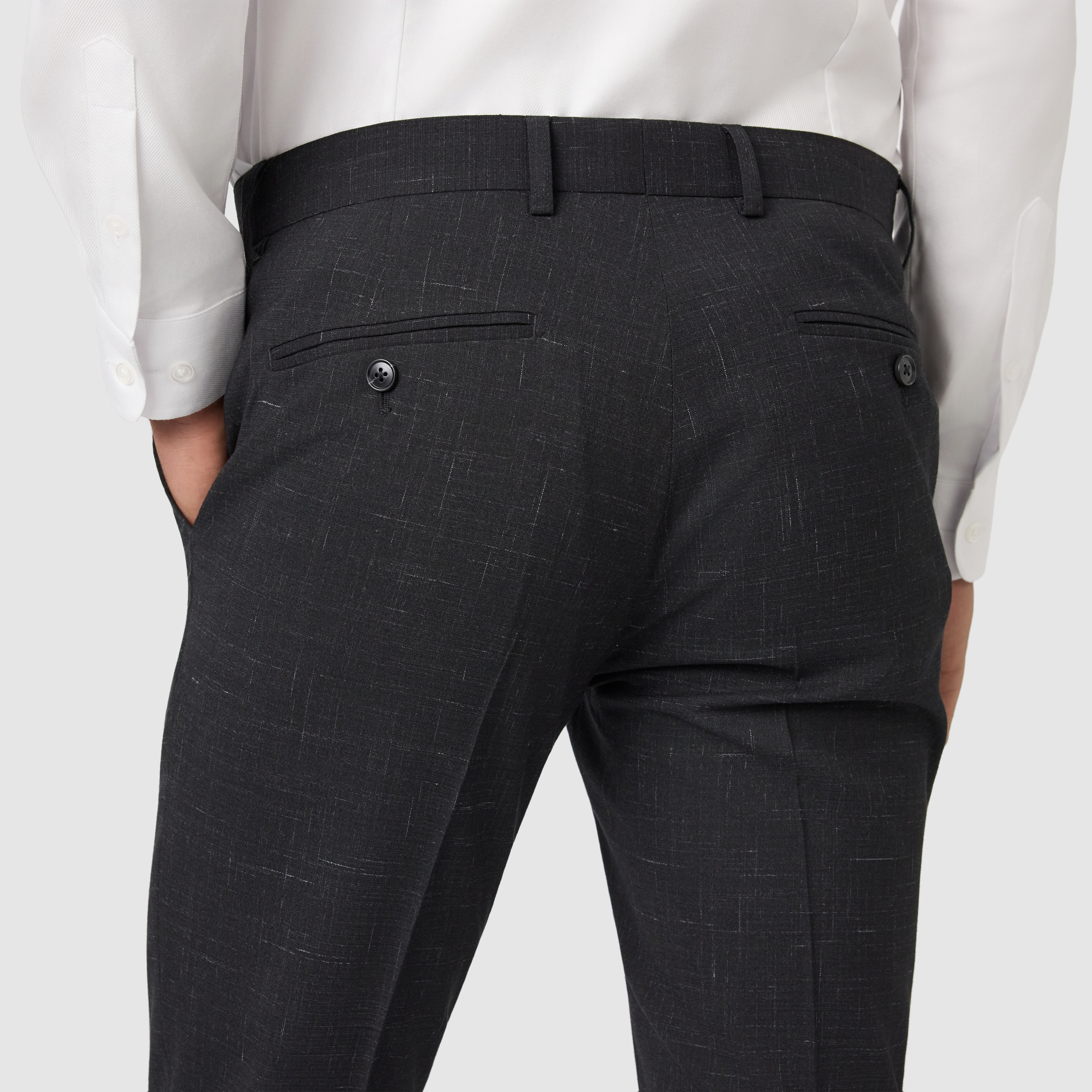 Black Cromwell Slim Textured Dress Pant