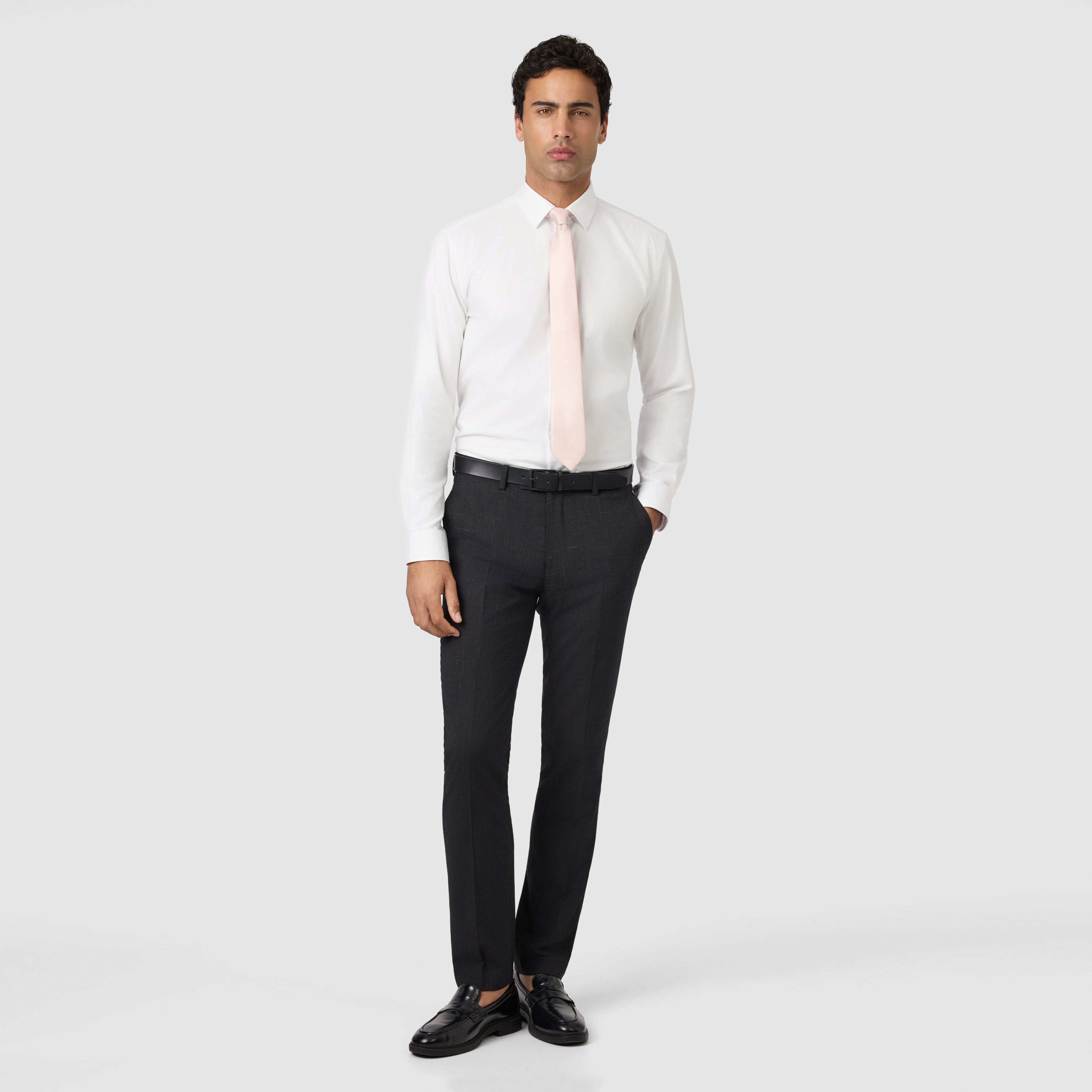 Black Cromwell Slim Textured Dress Pant
