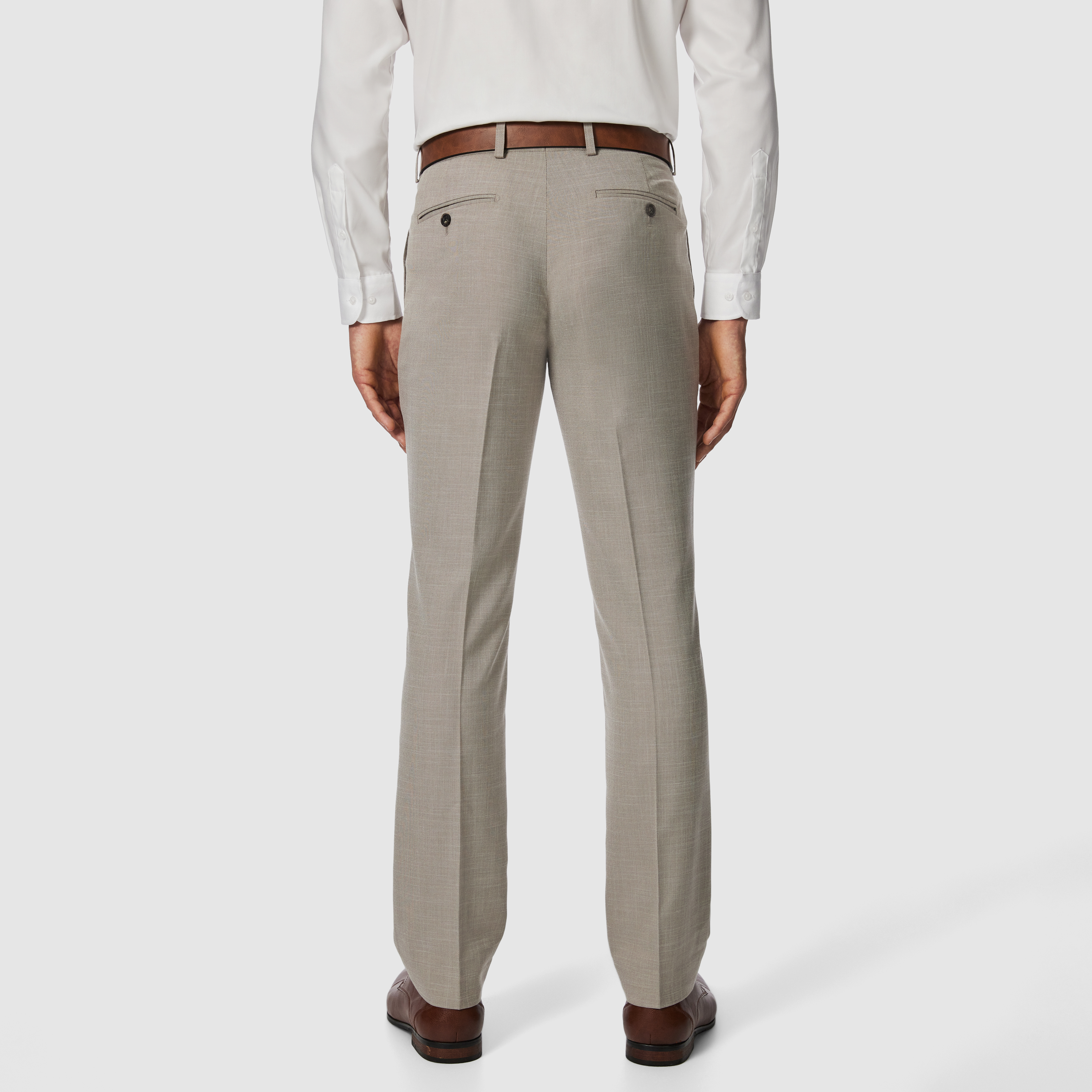 Taupe Weston Classic Textured Dress Pant