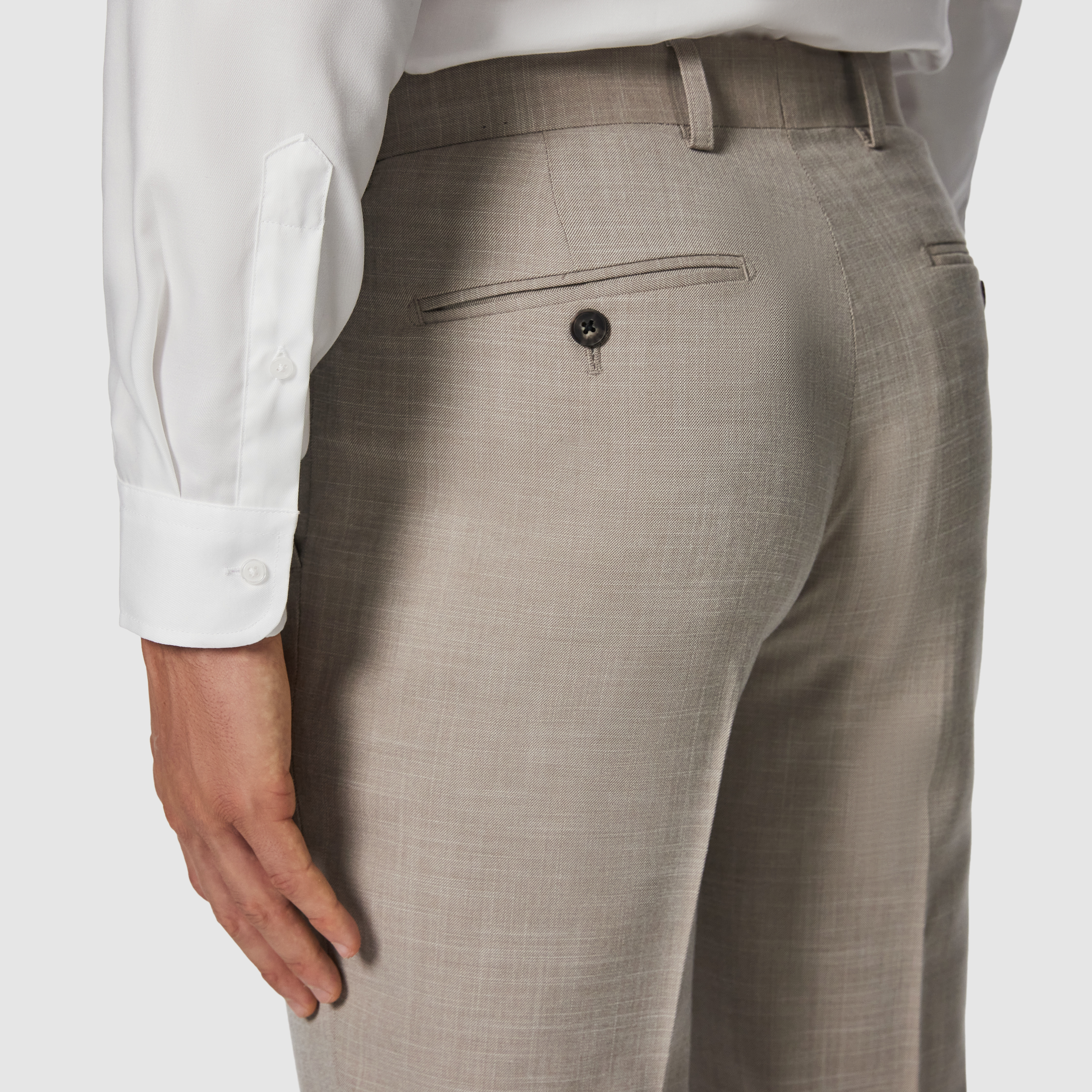 Taupe Weston Classic Textured Dress Pant