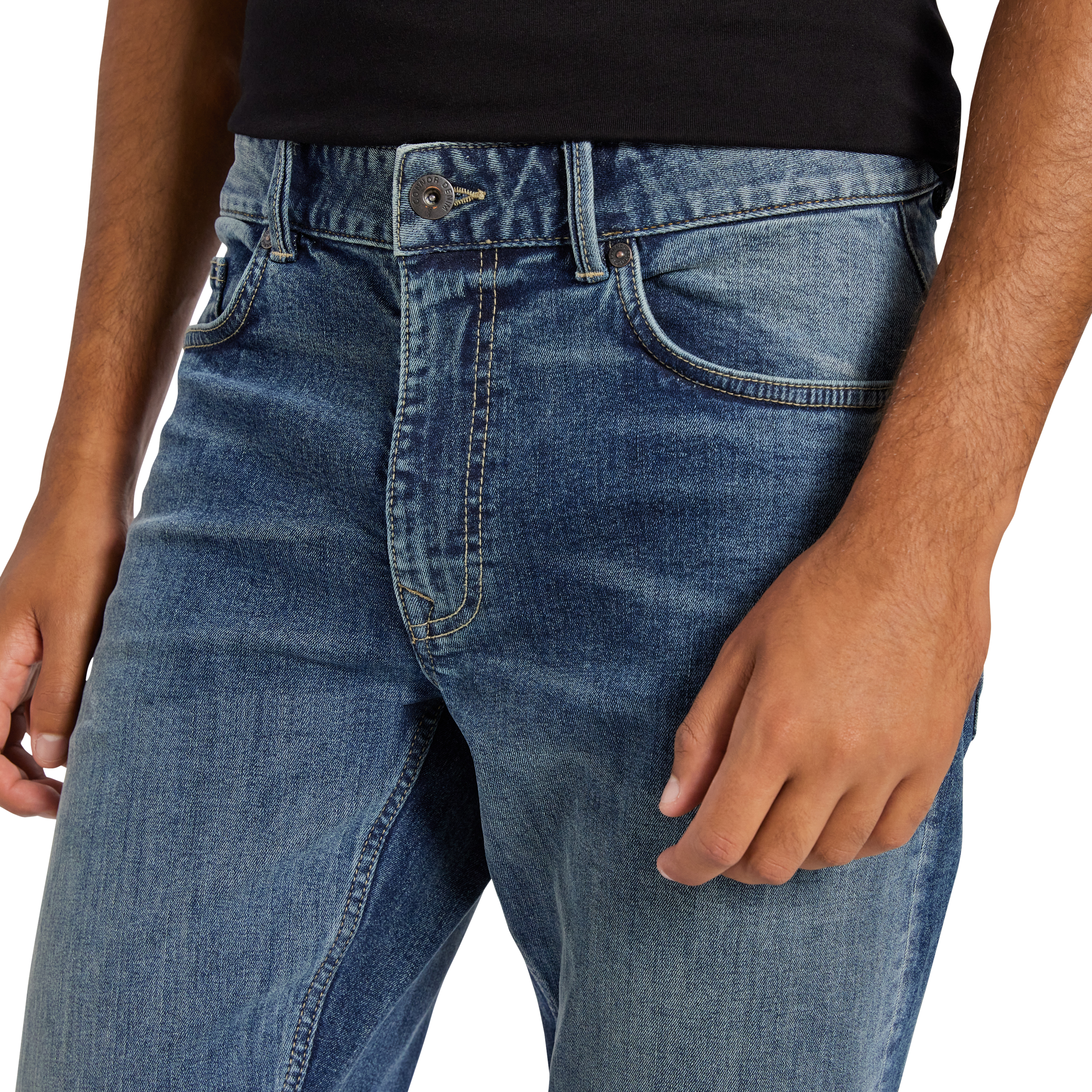 Denim Blue Empire Straight Stretch Jean