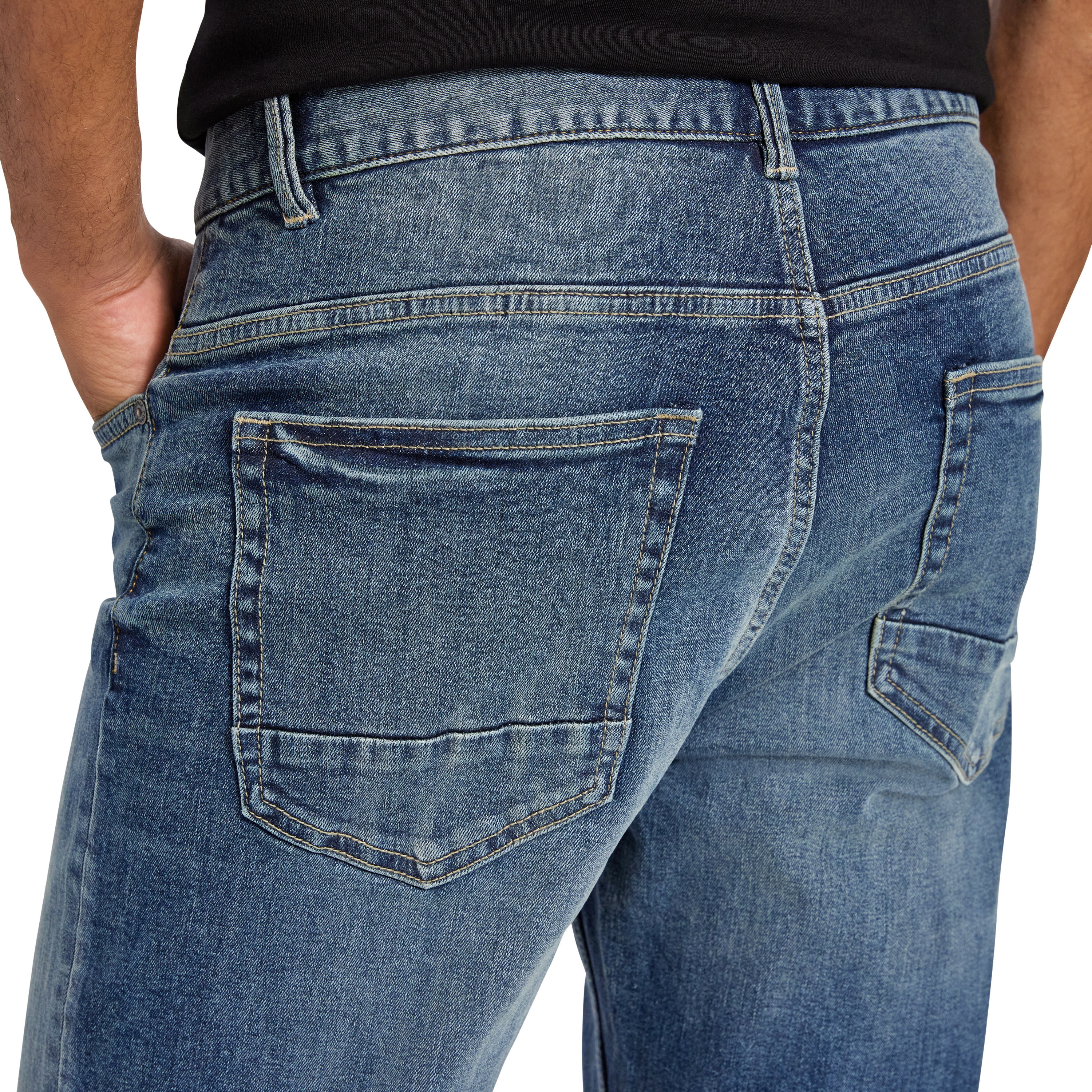 Denim Blue Empire Straight Stretch Jean