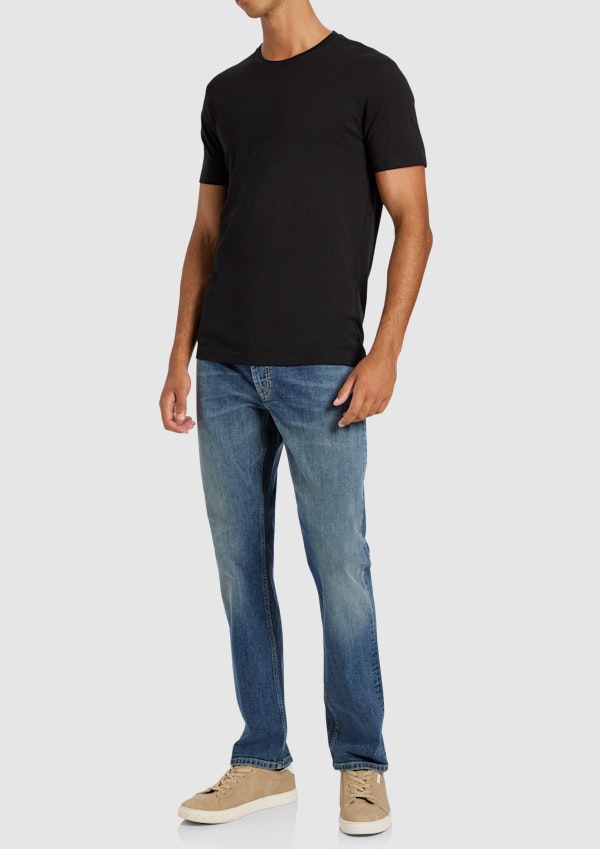 Denim Blue Empire Straight Stretch Jean