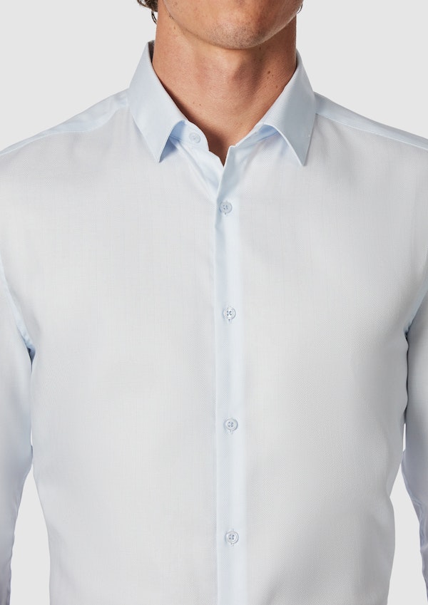 Light Blue Lansel Slim Cotton Dress Shirt