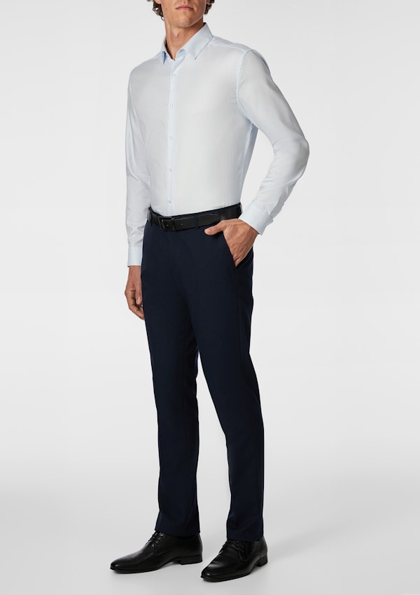 Light Blue Lansel Slim Cotton Dress Shirt