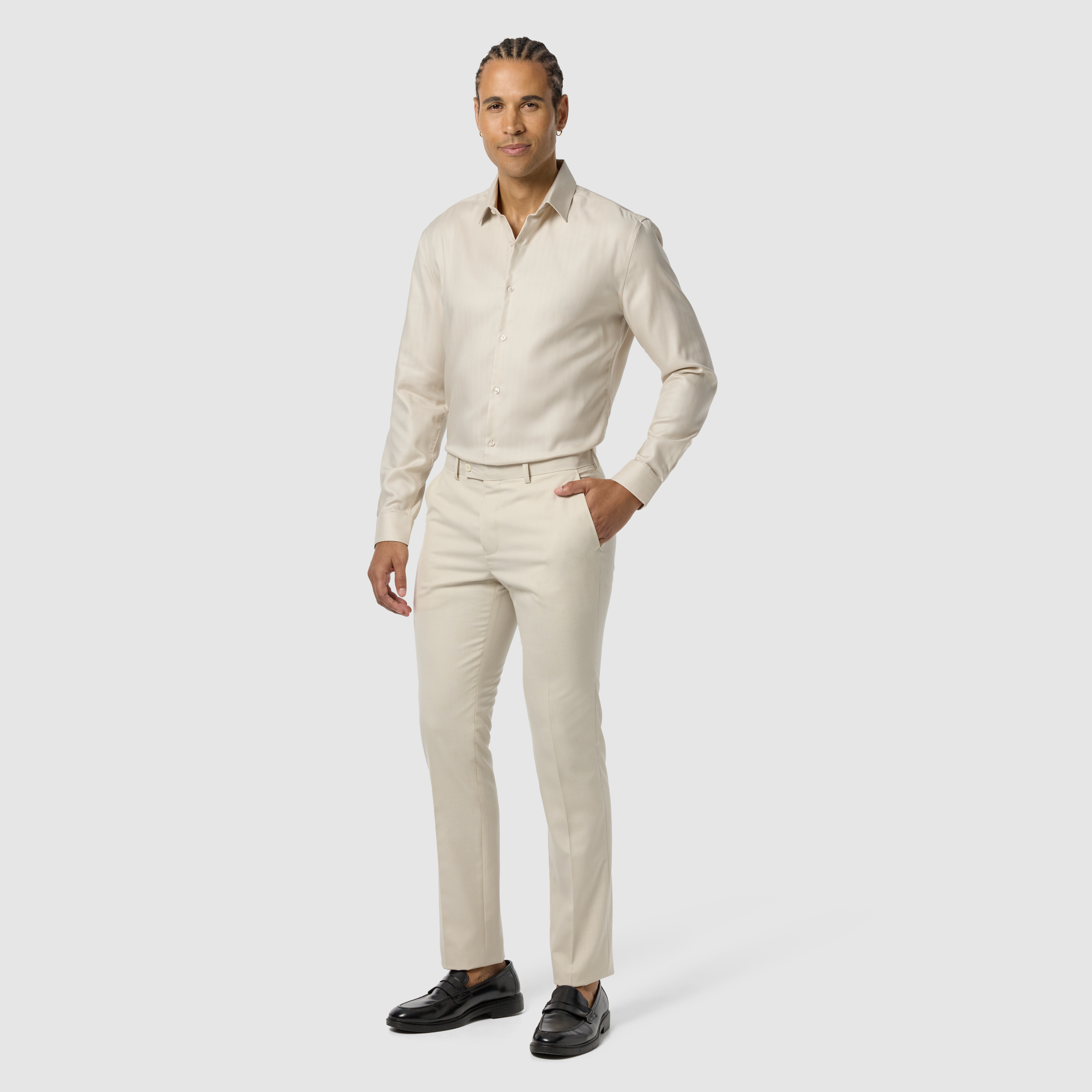 Stone Lansel Slim Cotton Dress Shirt