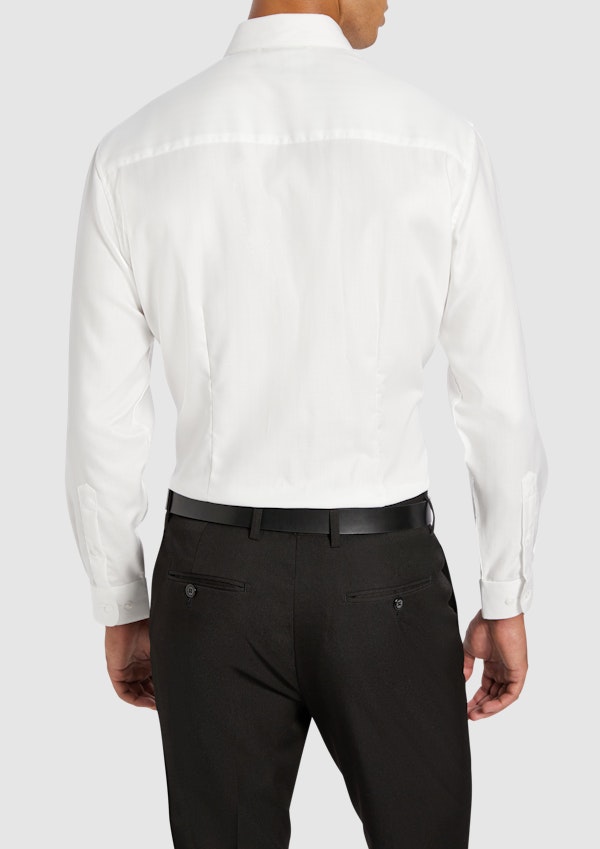 White Lansel Slim Cotton Dress Shirt