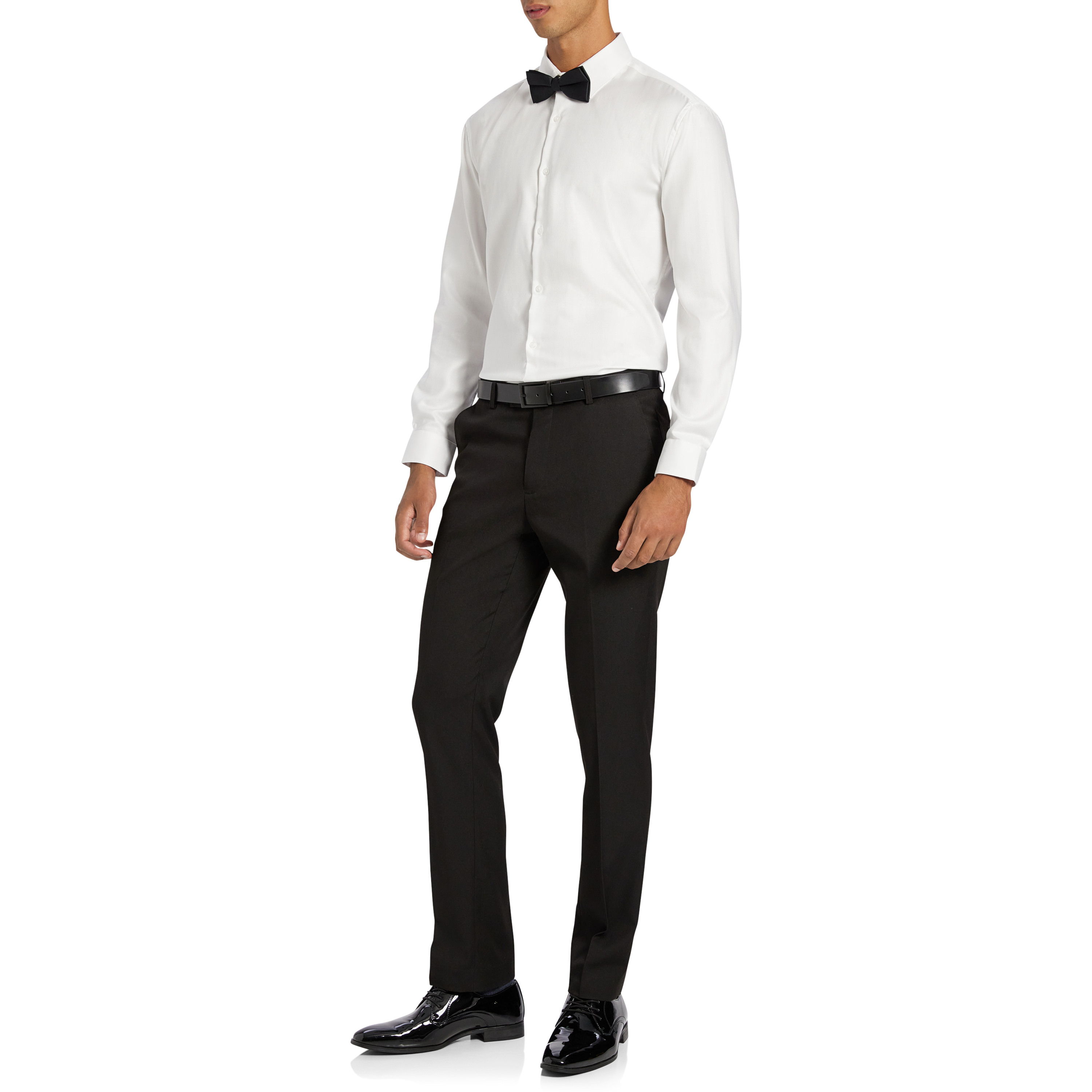 White Lansel Slim Cotton Dress Shirt