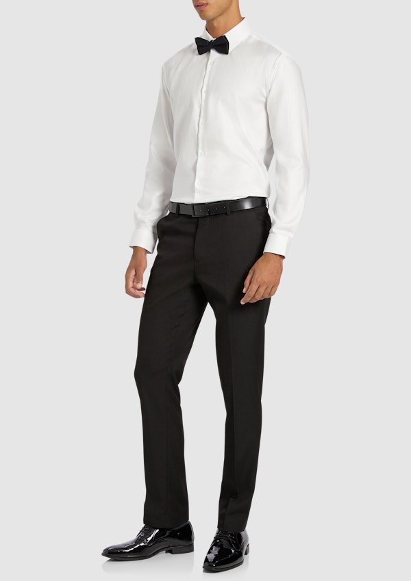 White Lansel Slim Cotton Dress Shirt