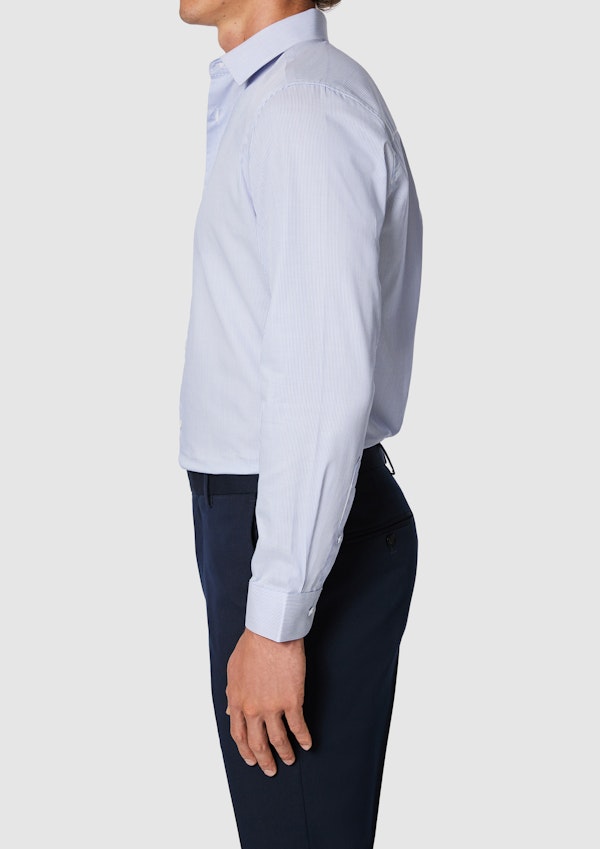 Blue Carlo Stripe Dress Shirt