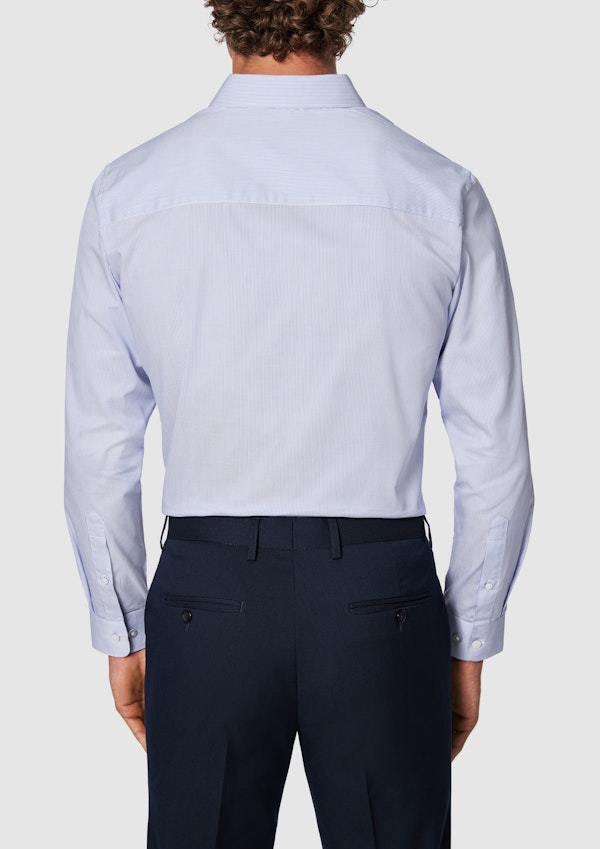 Blue Carlo Stripe Dress Shirt