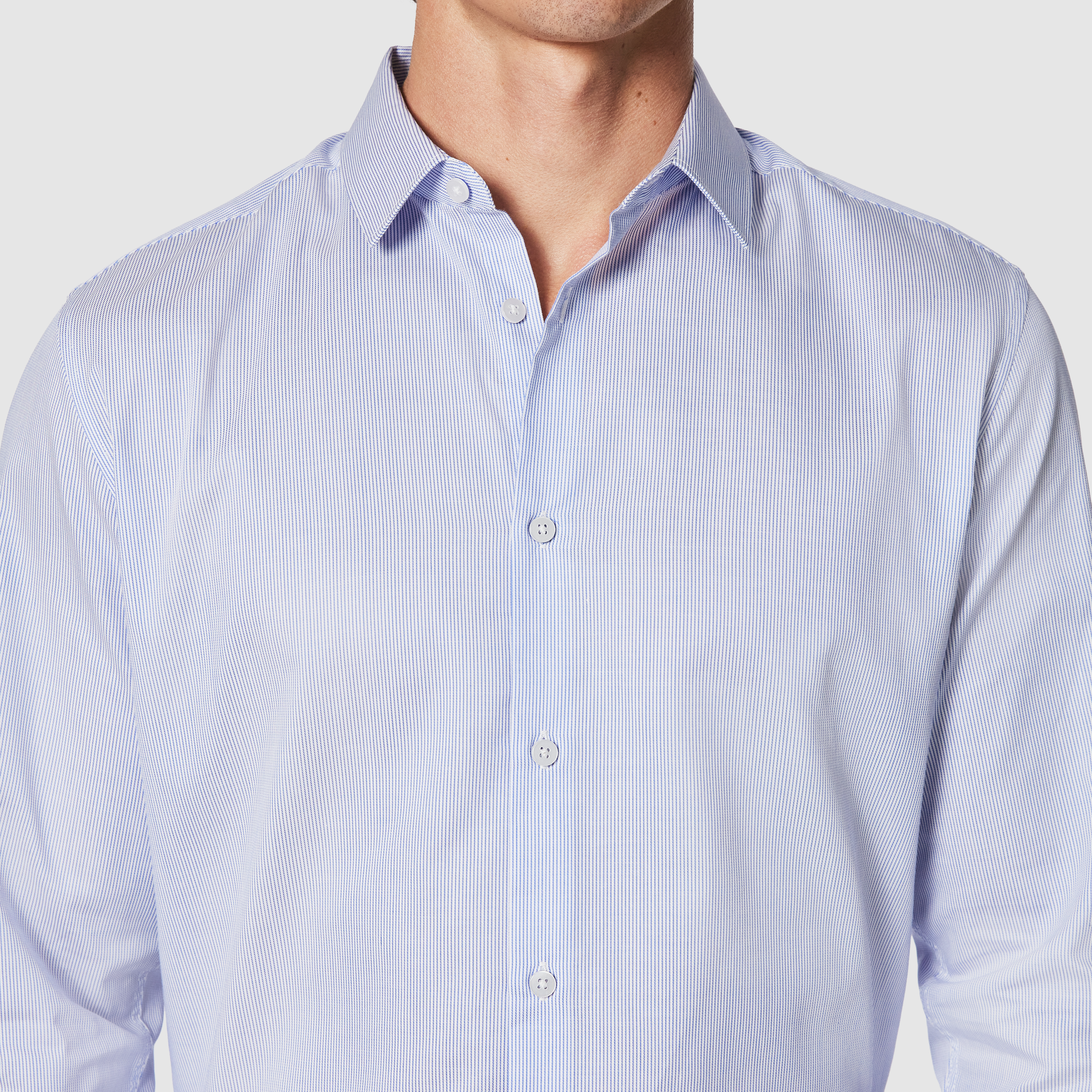 Blue Carlo Stripe Dress Shirt