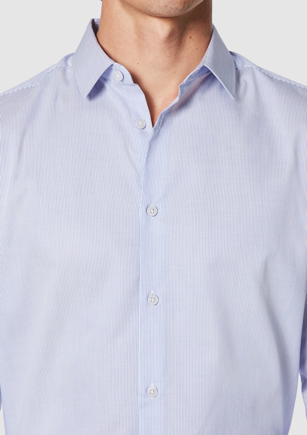 Blue Carlo Stripe Dress Shirt