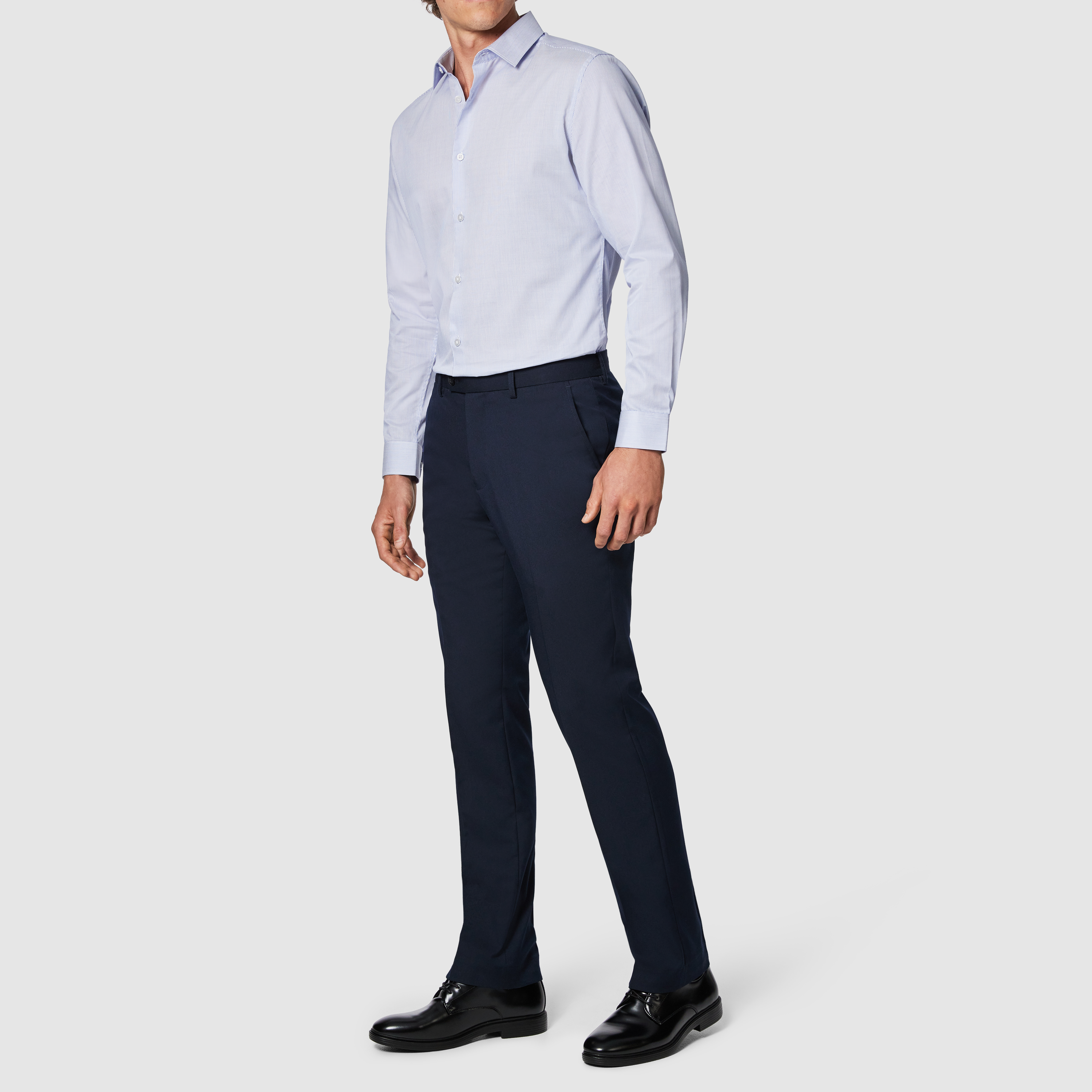 Blue Carlo Stripe Dress Shirt